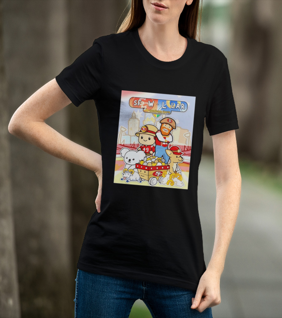 SF 49ers Vs LAR CornDoggy Sports Matchup With Cute Characters And Animals T-Shirt