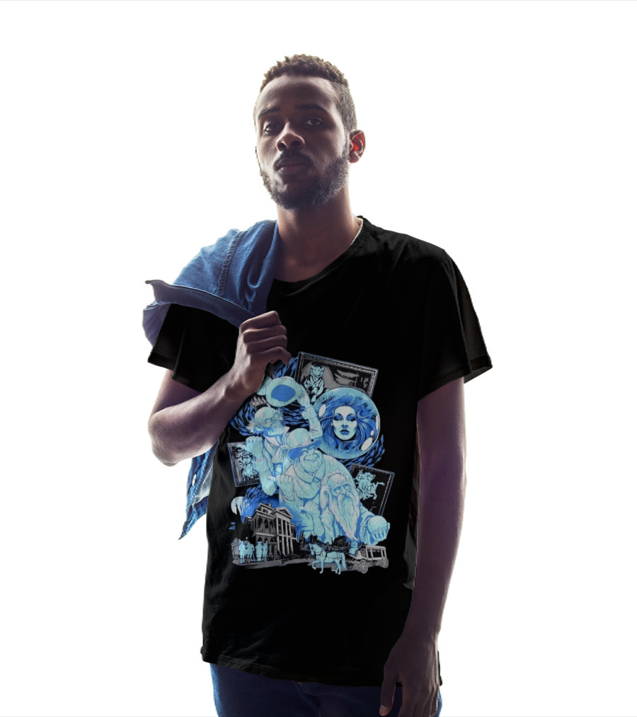 The Haunted Mansion Ghostly Spirits Madame Leota Hitchhiking Ghosts And Doom Buggy T-Shirt