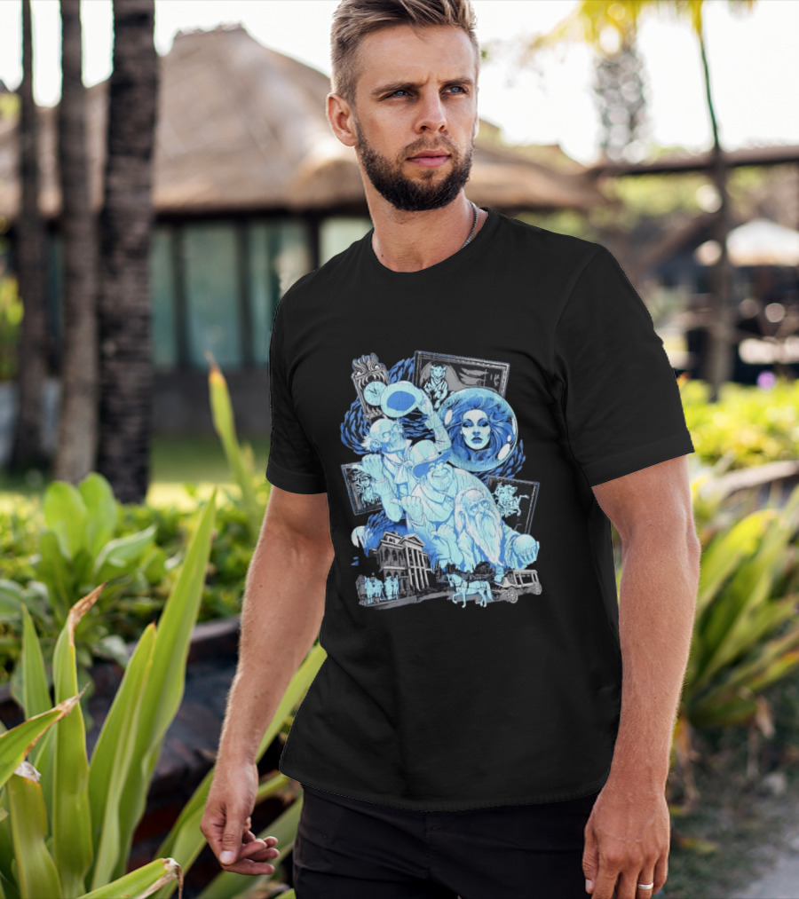 The Haunted Mansion Ghostly Spirits Madame Leota Hitchhiking Ghosts And Doom Buggy T-Shirt