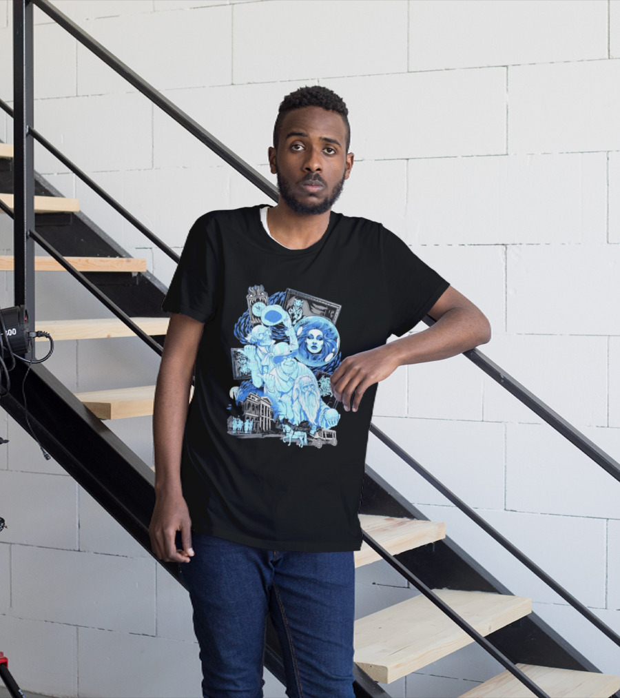 The Haunted Mansion Ghostly Spirits Madame Leota Hitchhiking Ghosts And Doom Buggy T-Shirt