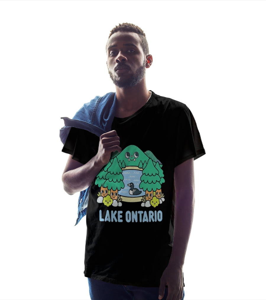 Lake Ontario Cute Forest Creature And Goose Scene T-Shirt