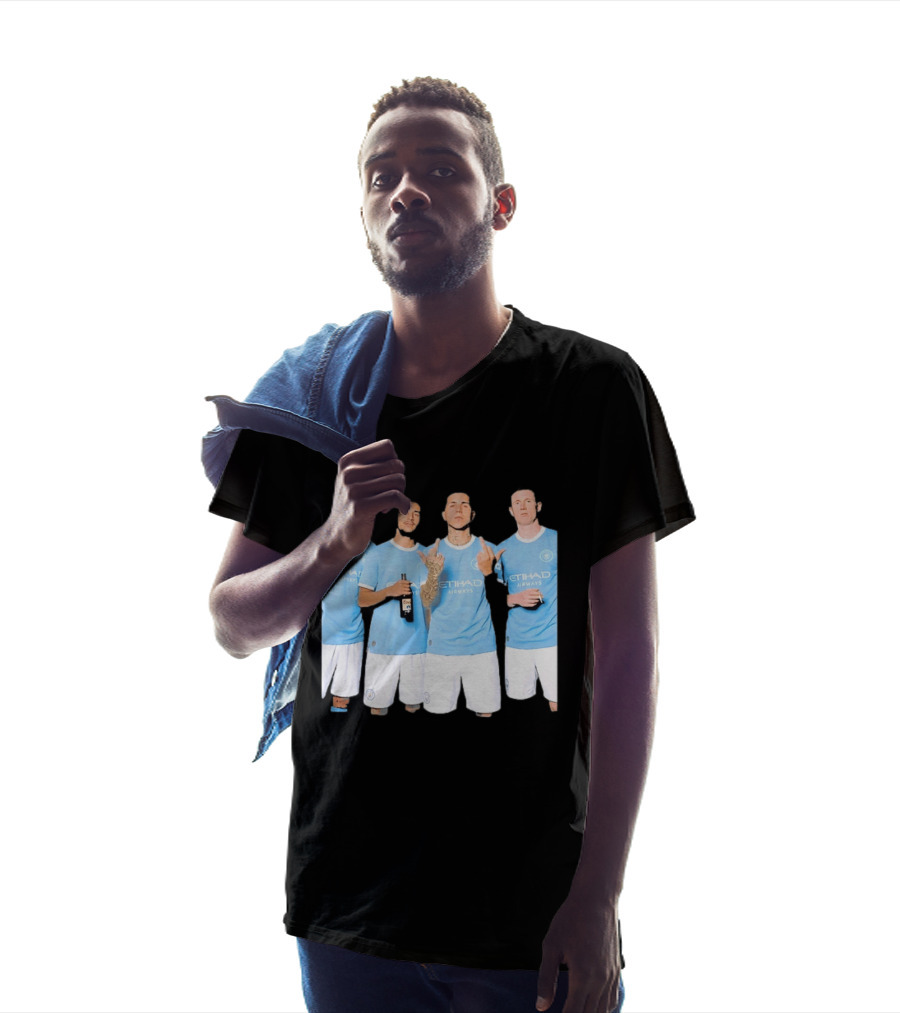 Manchester City Etihad Airways Kit Players Bottle Pose T-Shirt