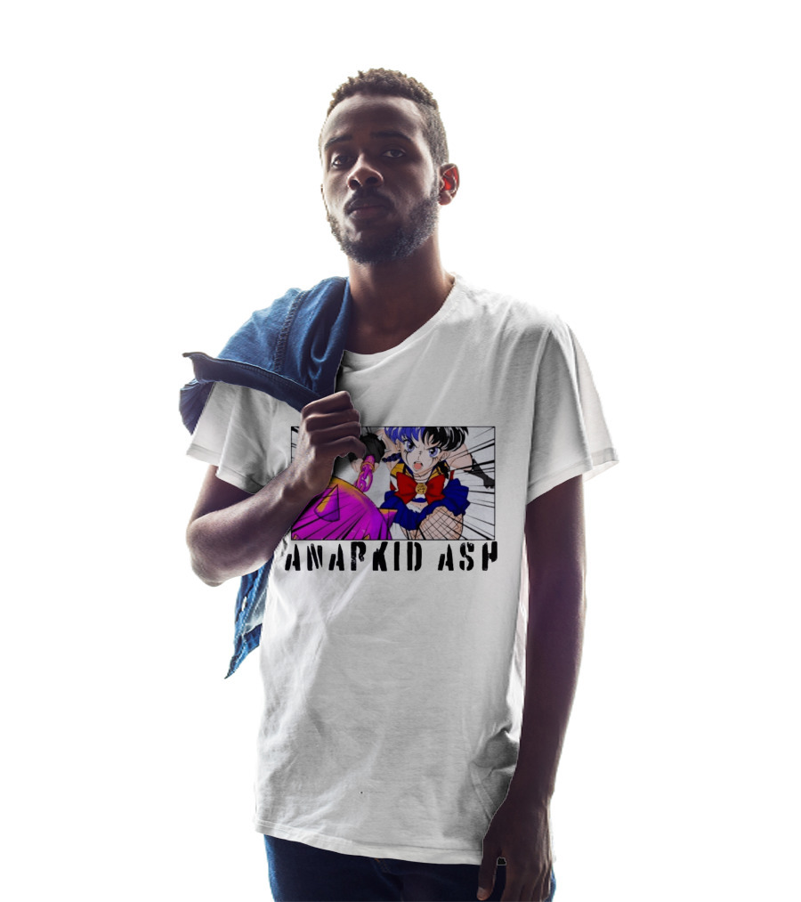 Anarkid Ash Sailor Moon Anime Punk Fighter In Action T-Shirt