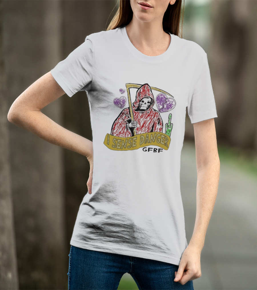 I Sense Danger Gfbf Grim Reaper Hearts T-Shirt