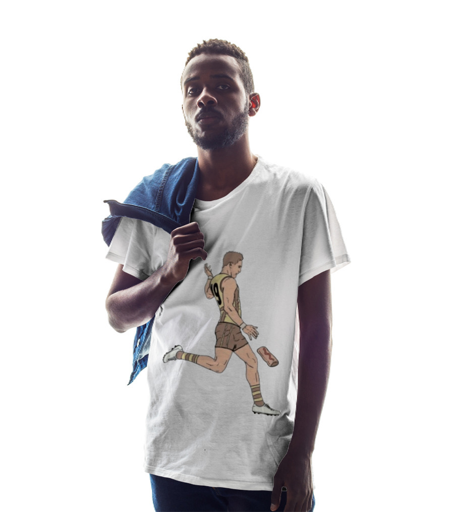 Jack Gunston Number 19 Kicking Hawthorn Hot Dog T-Shirt