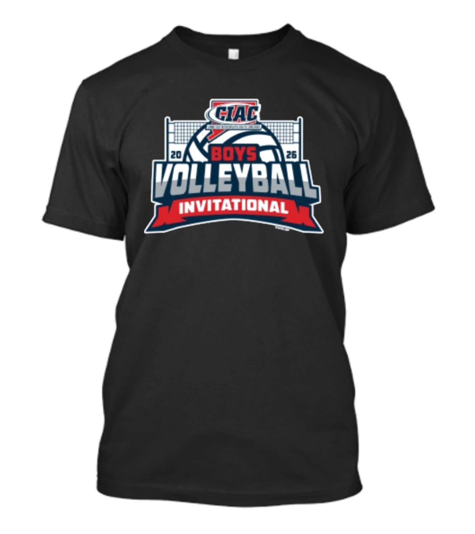 CIAC Boys Volleyball Invitational 2026 Event Logo With Net And Ball T-Shirt