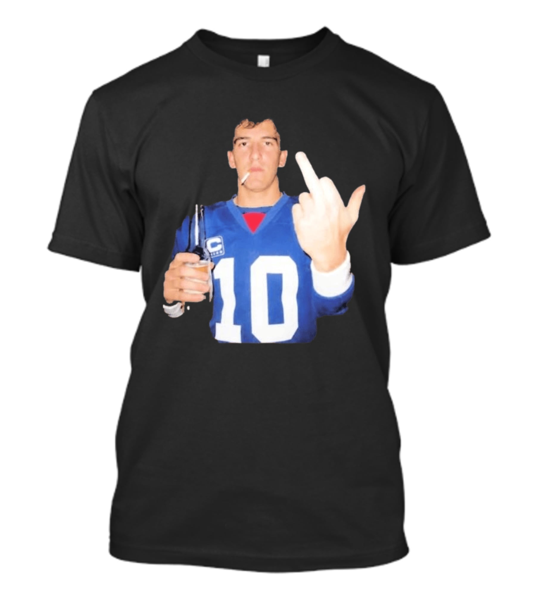 Eli Manning Jersey Smoking Gesture Middle Finger 10 T-Shirt