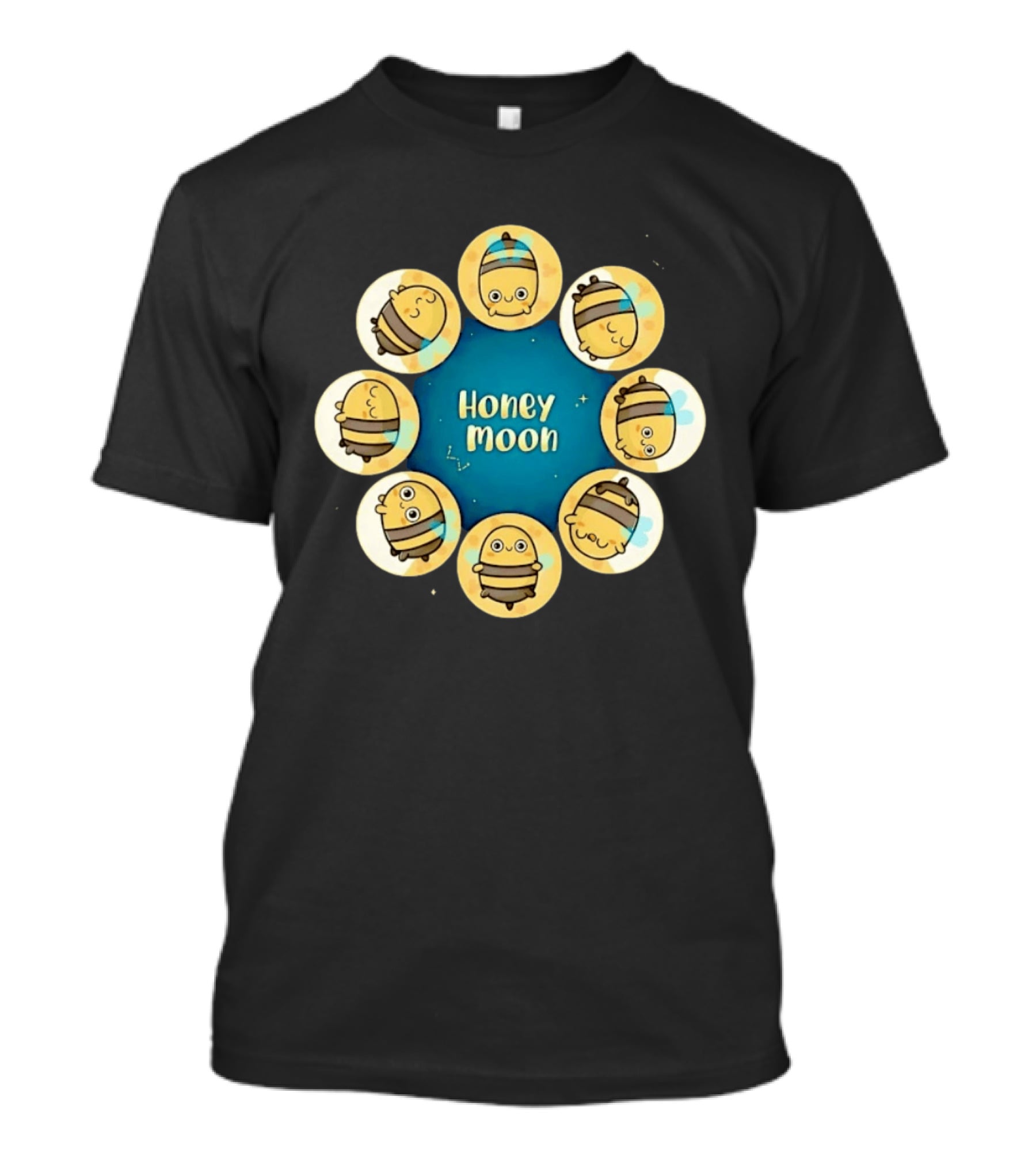 Honey Moon Bee Phases Astronomical Nature Cycle T-Shirt