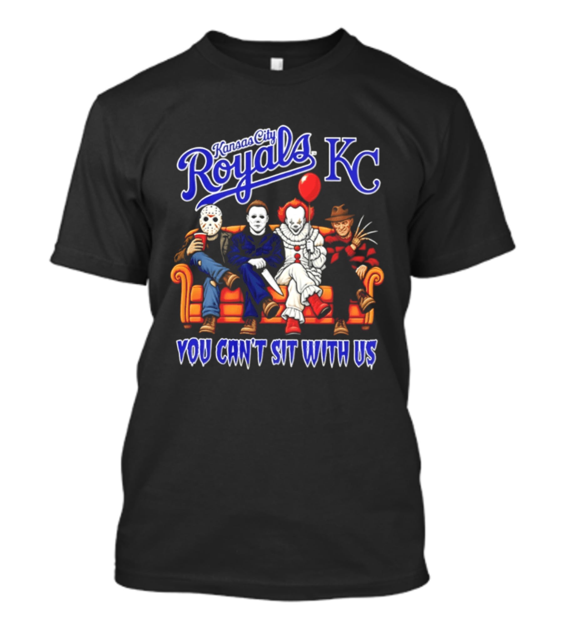 Kansas City Royals Horror Movie Characters You Can't Sit With Us Halloween 2026 T-Shirt
