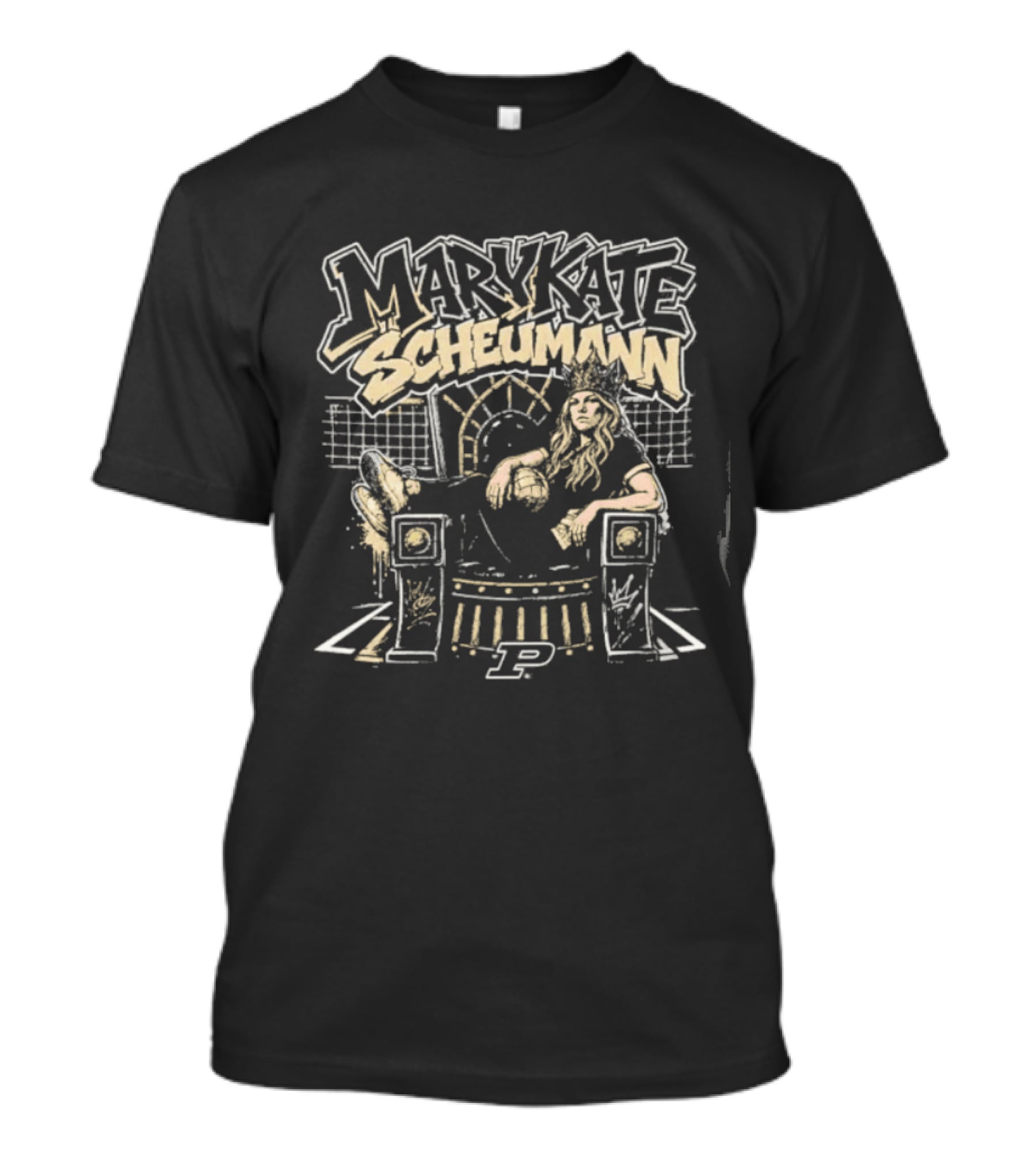 Marykate Scheumann Thrones Purdue Boilermakers P Thrones Chair T-Shirt