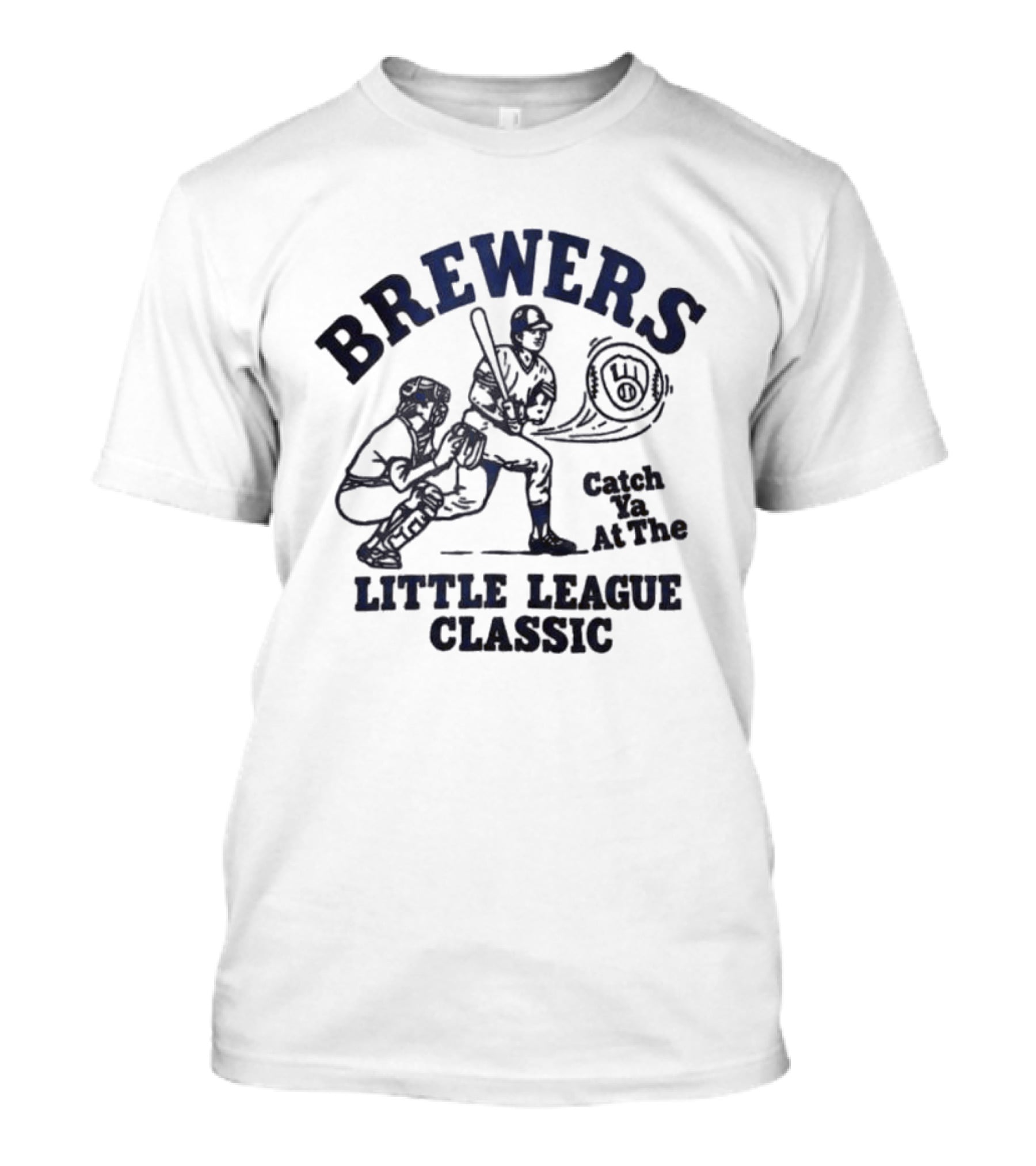 Brewers Catch Ya At The Little League Classic 2026 Batter And Catcher Baseball Scene T-Shirt