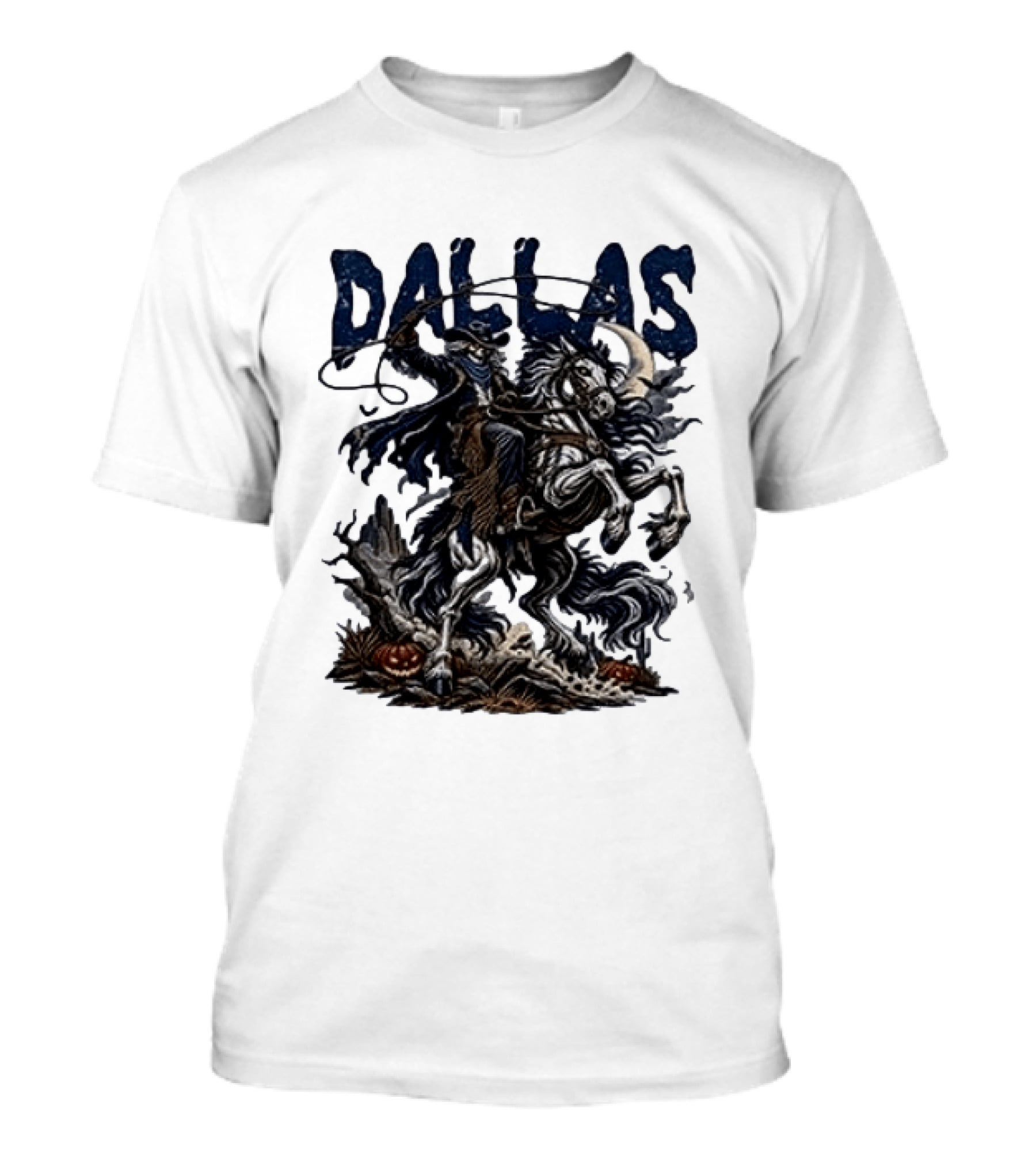 Dallas Cowboys Skeleton Horse Rider Halloween T-Shirt
