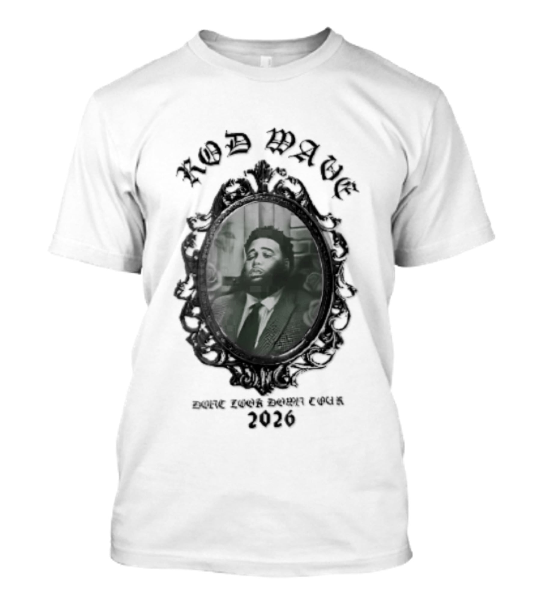 Rod Wave Dont Look Down Tour 2026 Green Tint Ornate Silver Frame T-Shirt