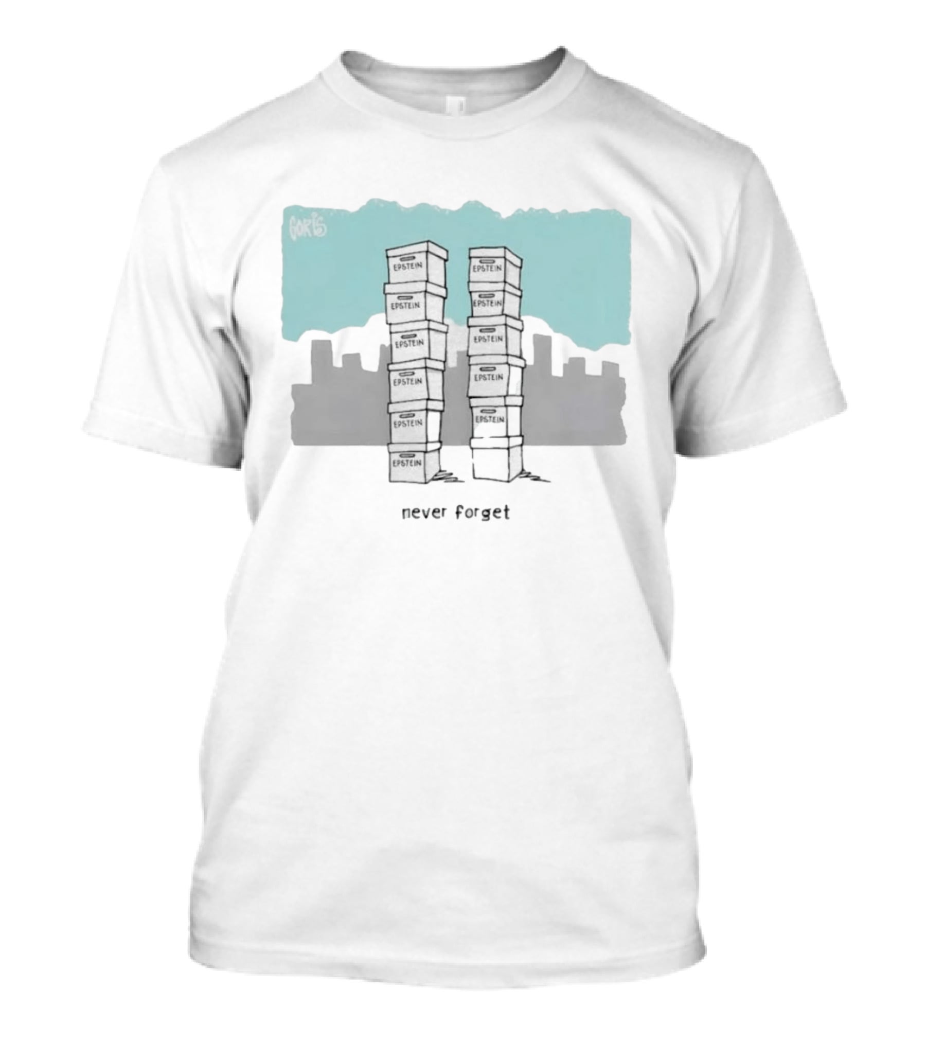 Epstein Never Forget Twin Towers Illustration 9 11 T-Shirt