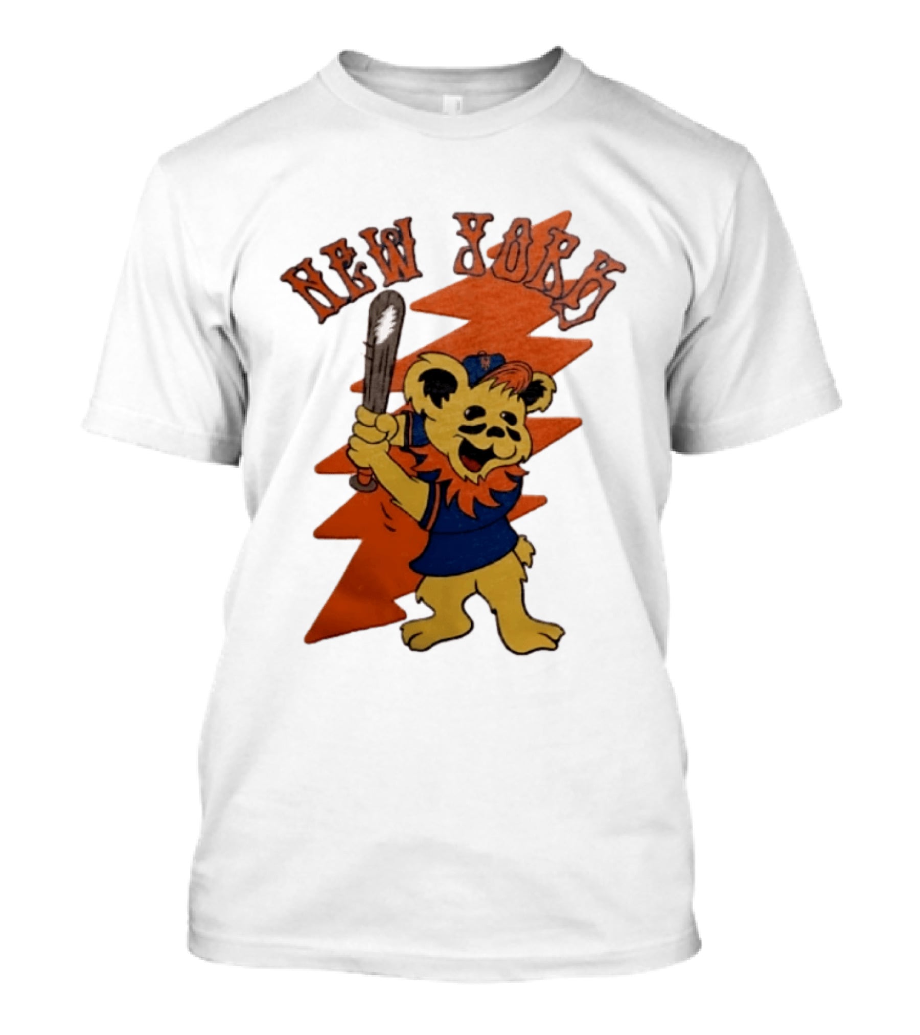New York Grateful Dead Dancing Bear Batting Baseball Mets MLB T-Shirt