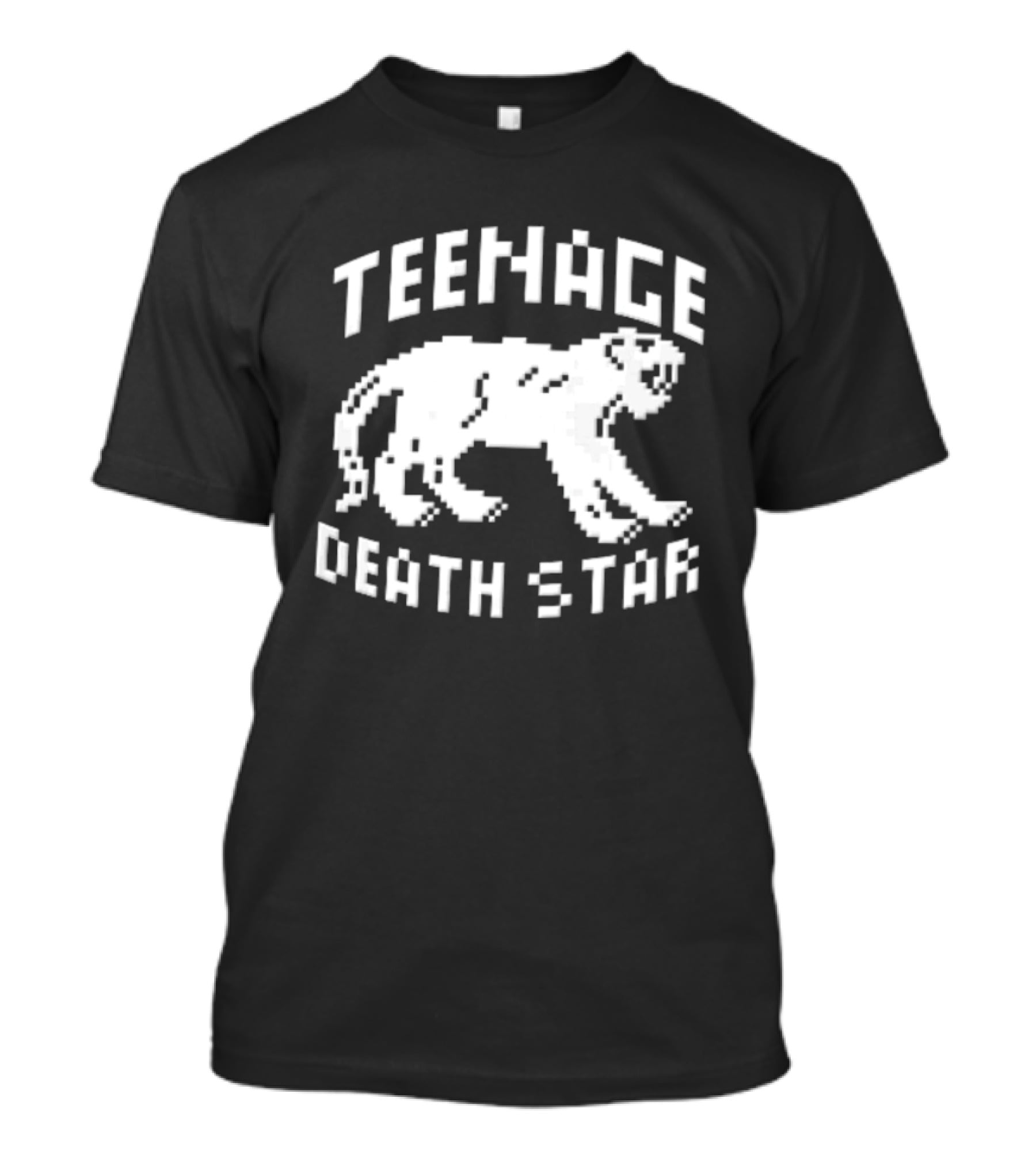 Teenage Death Star 8 Bit Pixelated White Panther T-Shirt