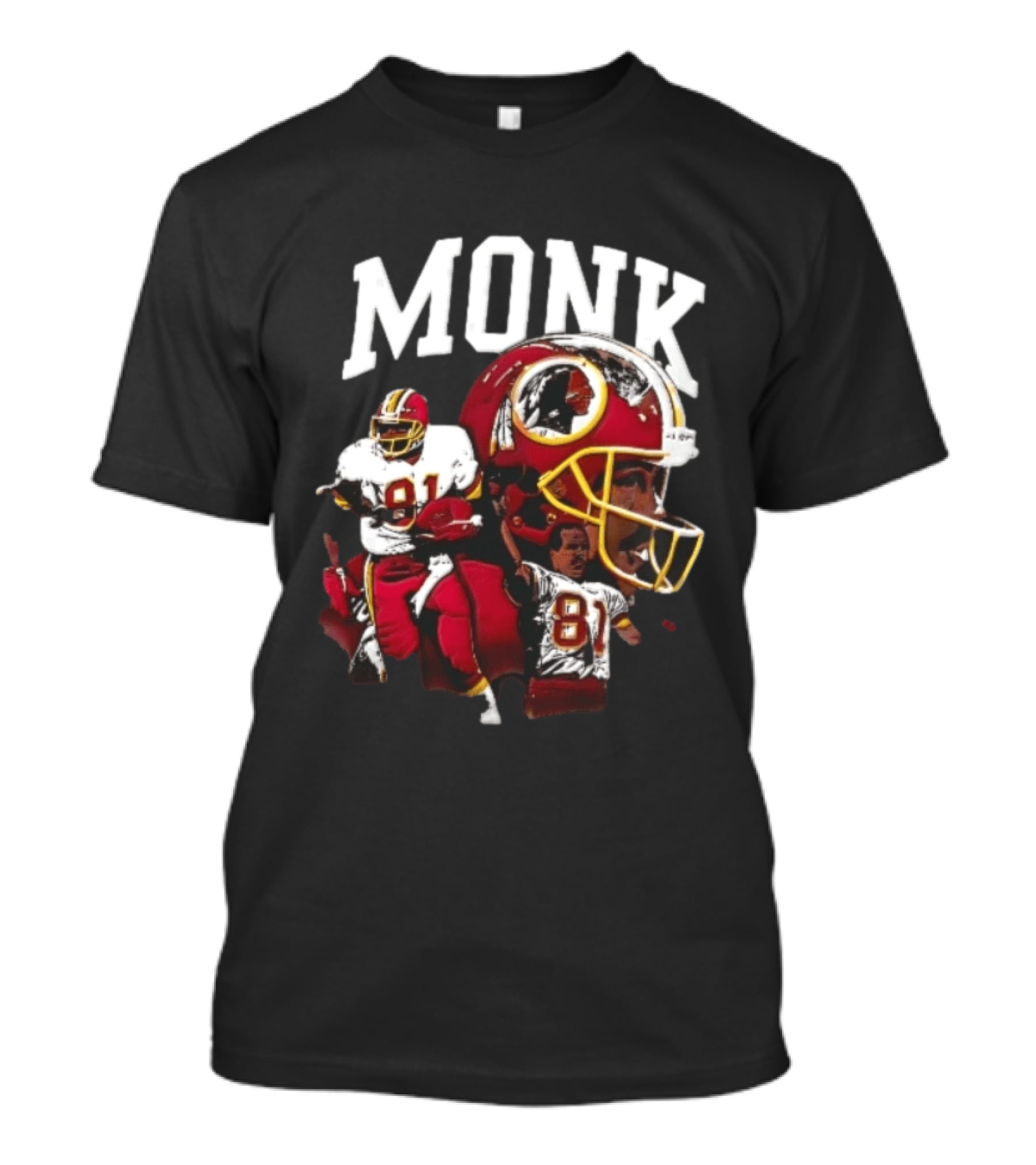 MONK Washington Redskins Bootleg Football Helmet Player Collage 81 T-Shirt