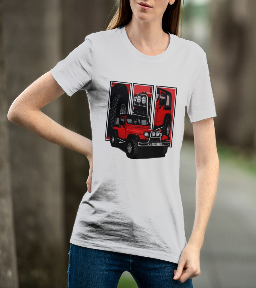 Red Jeep Wrangler 4x4 Off Road Adventure Vehicle Four Wheel Drive T-Shirt