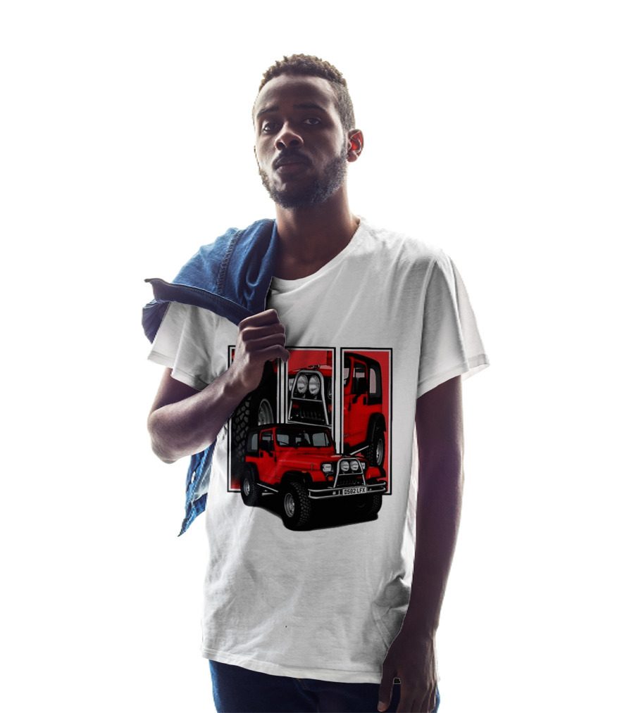 Red Jeep Wrangler 4x4 Off Road Adventure Vehicle Four Wheel Drive T-Shirt
