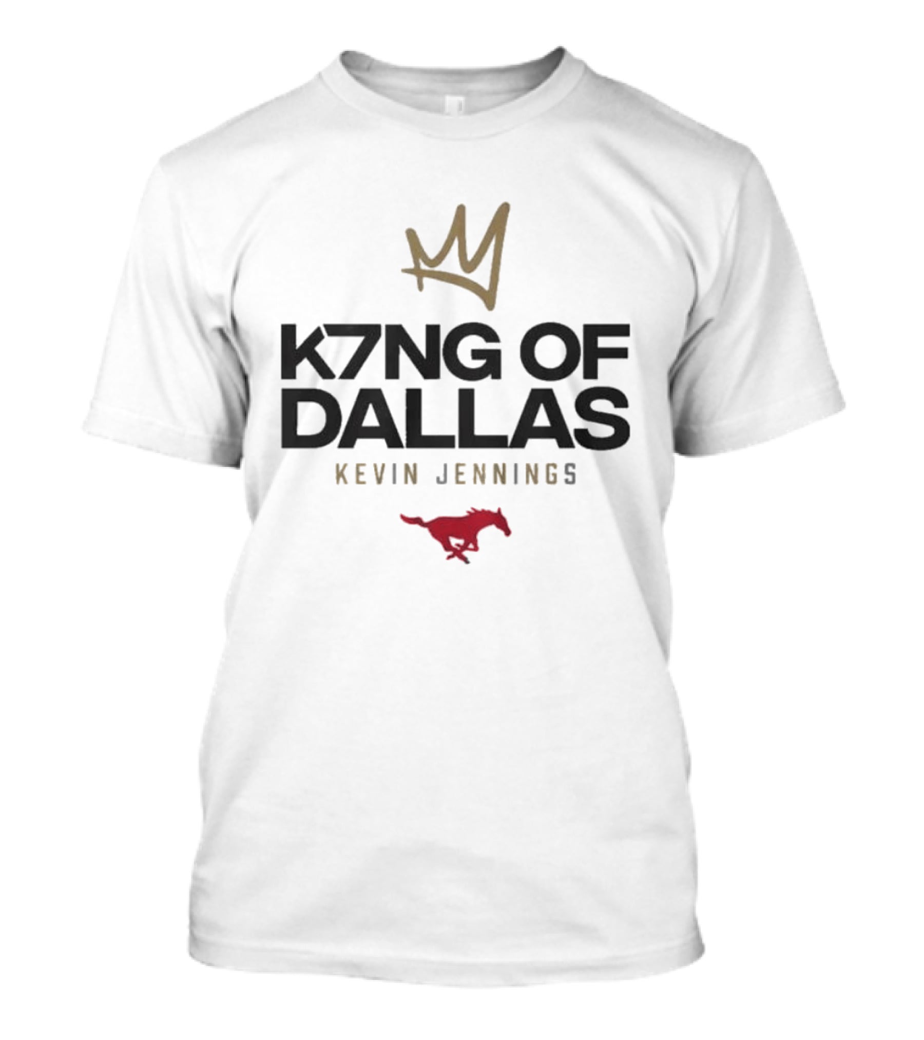 K7ng Of Dallas Kevin Jennings SMU Mustang Football T-Shirt