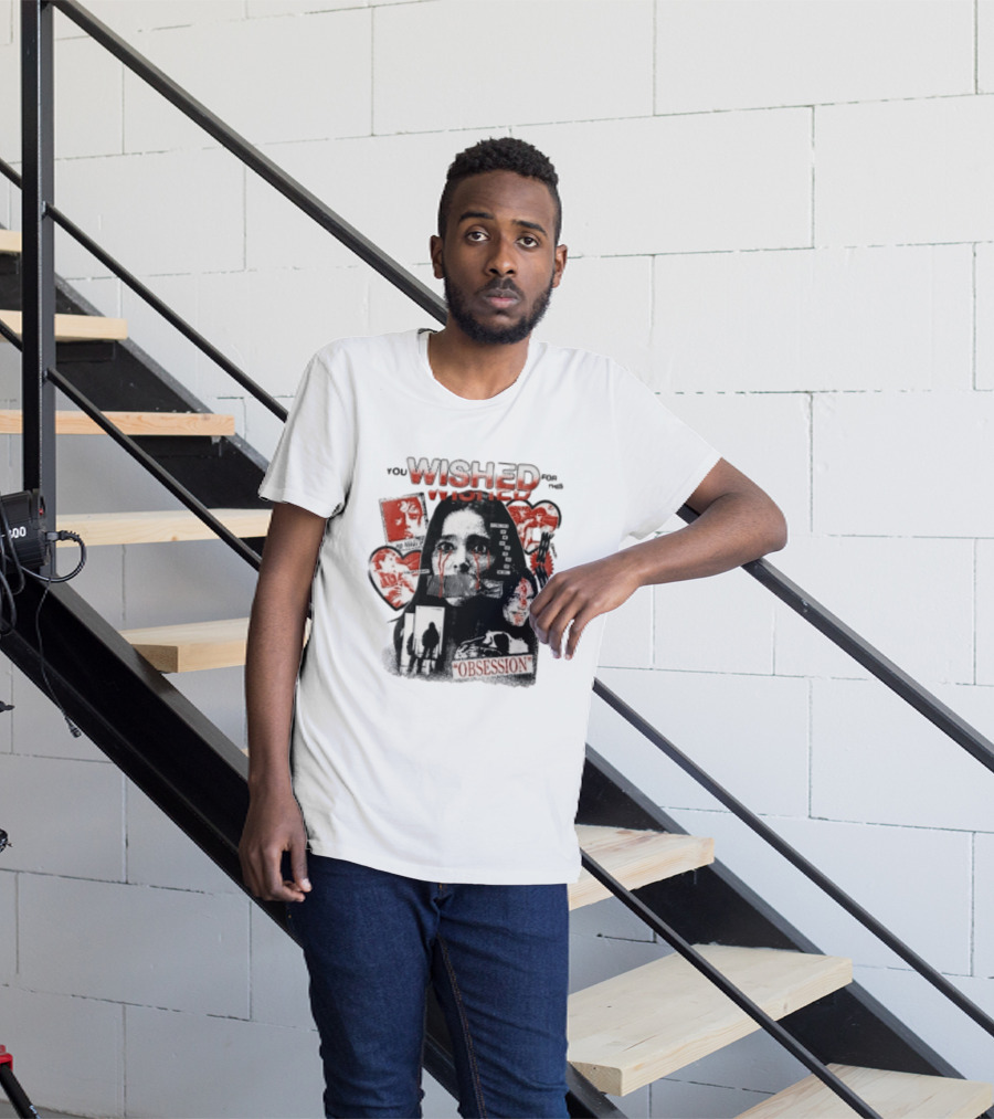 You Wished For This Obsession Nikki Halftone Gagged Woman Blood Tears Collage T-Shirt