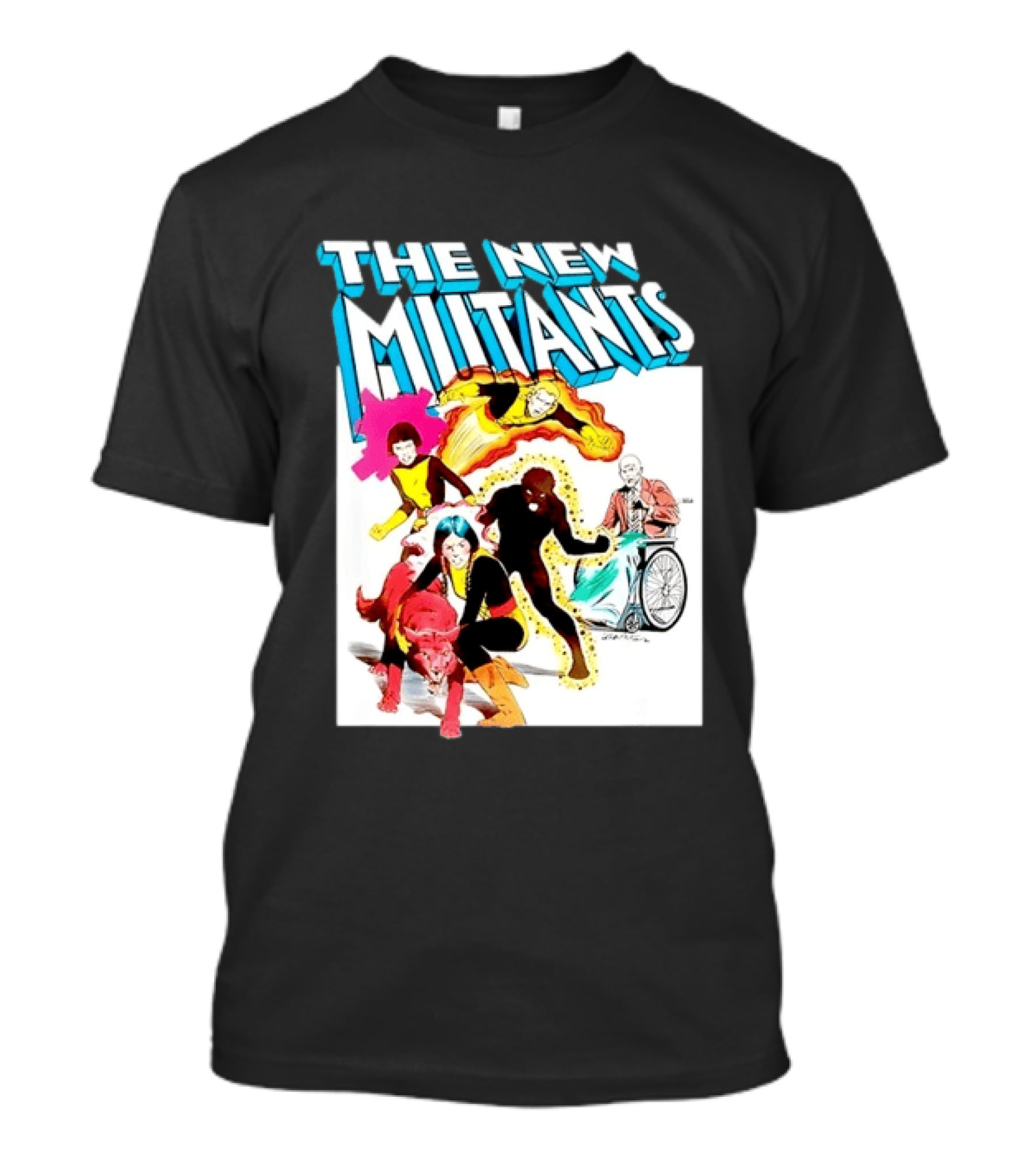 The New Mutants Marvel Comic Book Cover Featuring Iconic Characters T-Shirt