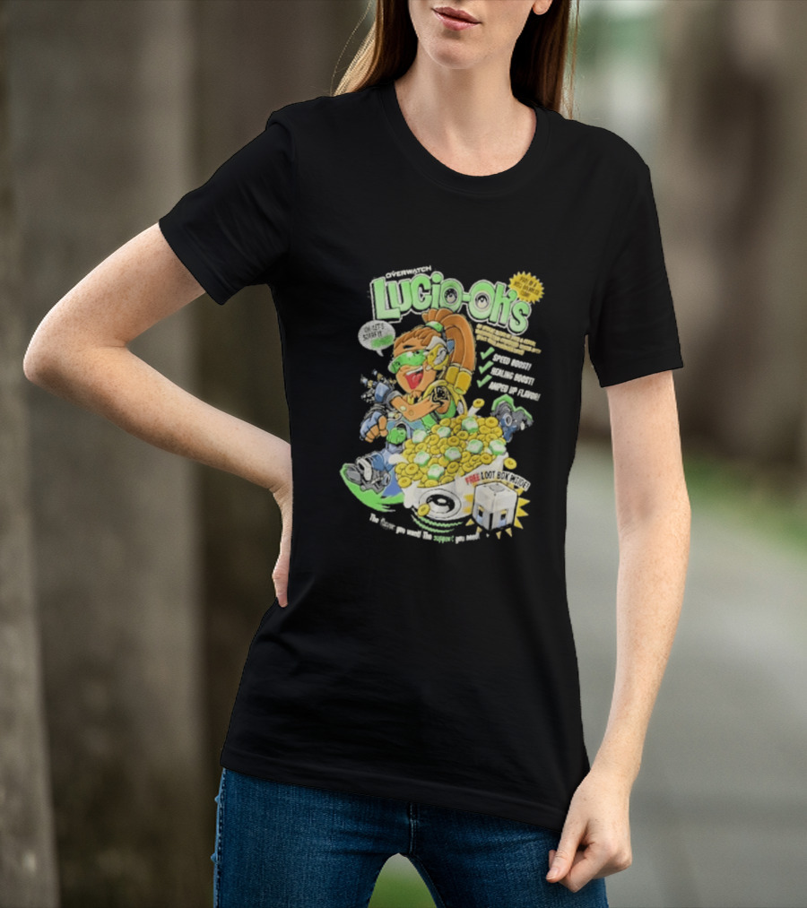 Lucio Oh's Cereal Sound Boost Sonic Waves Packed With Flavor T-Shirt