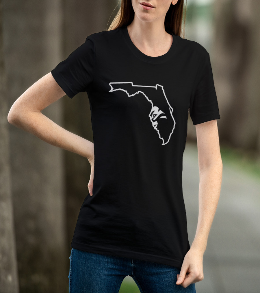 Miami Florida State Seminoles Outline Map T-Shirt