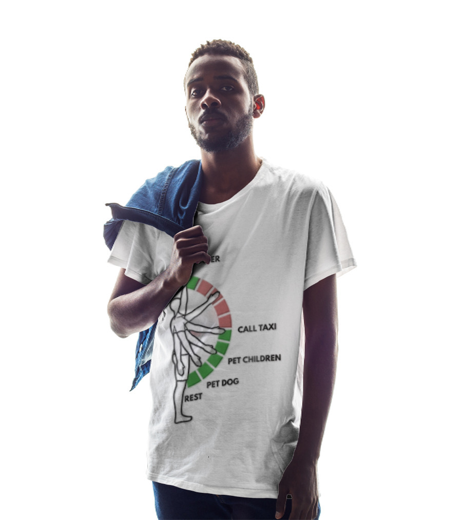 Call Waiter Call Taxi Pet Children Pet Dog Rest Arm Movement Chart T-Shirt