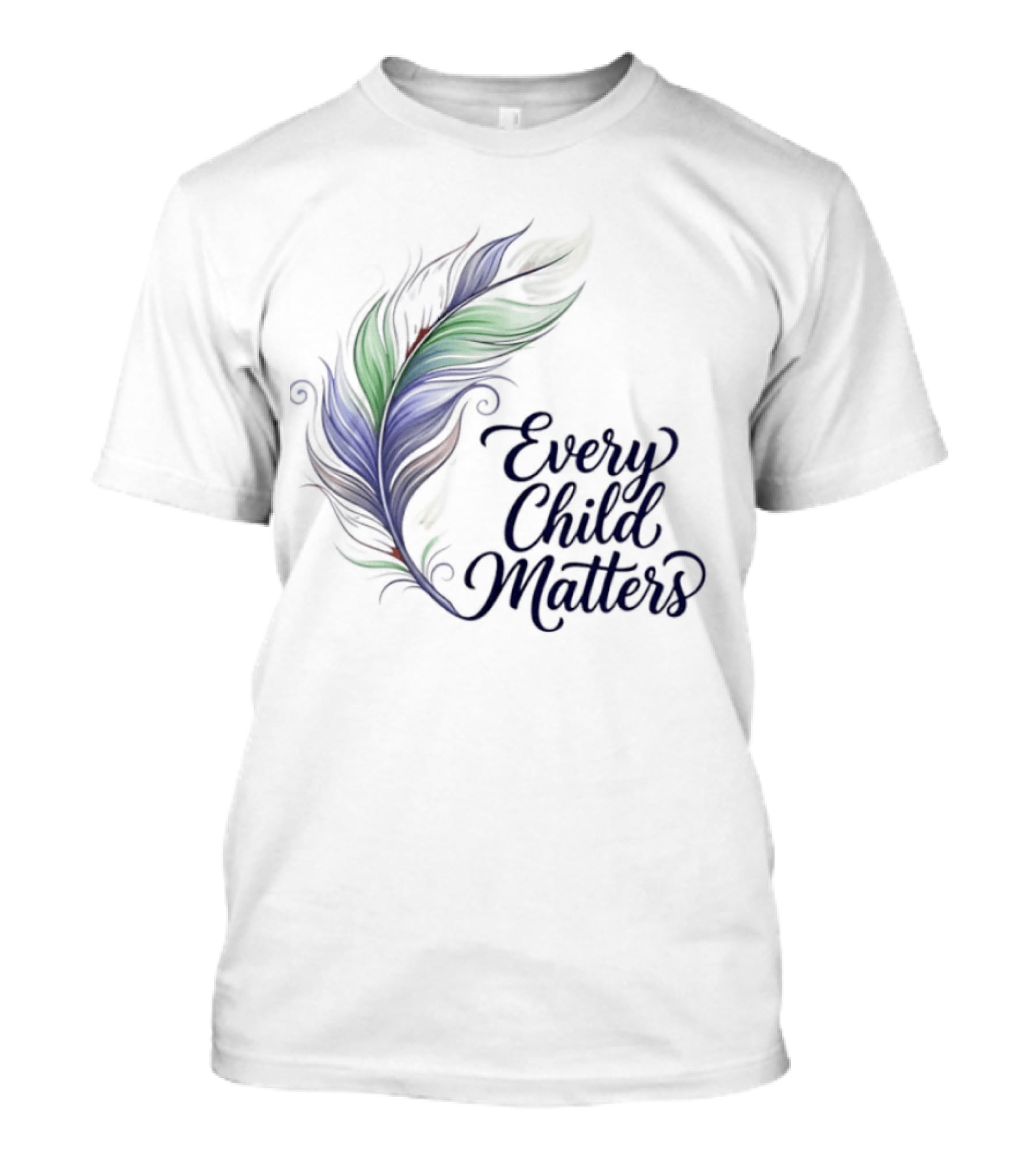 Every Child Matters Colorful Feather Orange Day Awareness T-Shirt