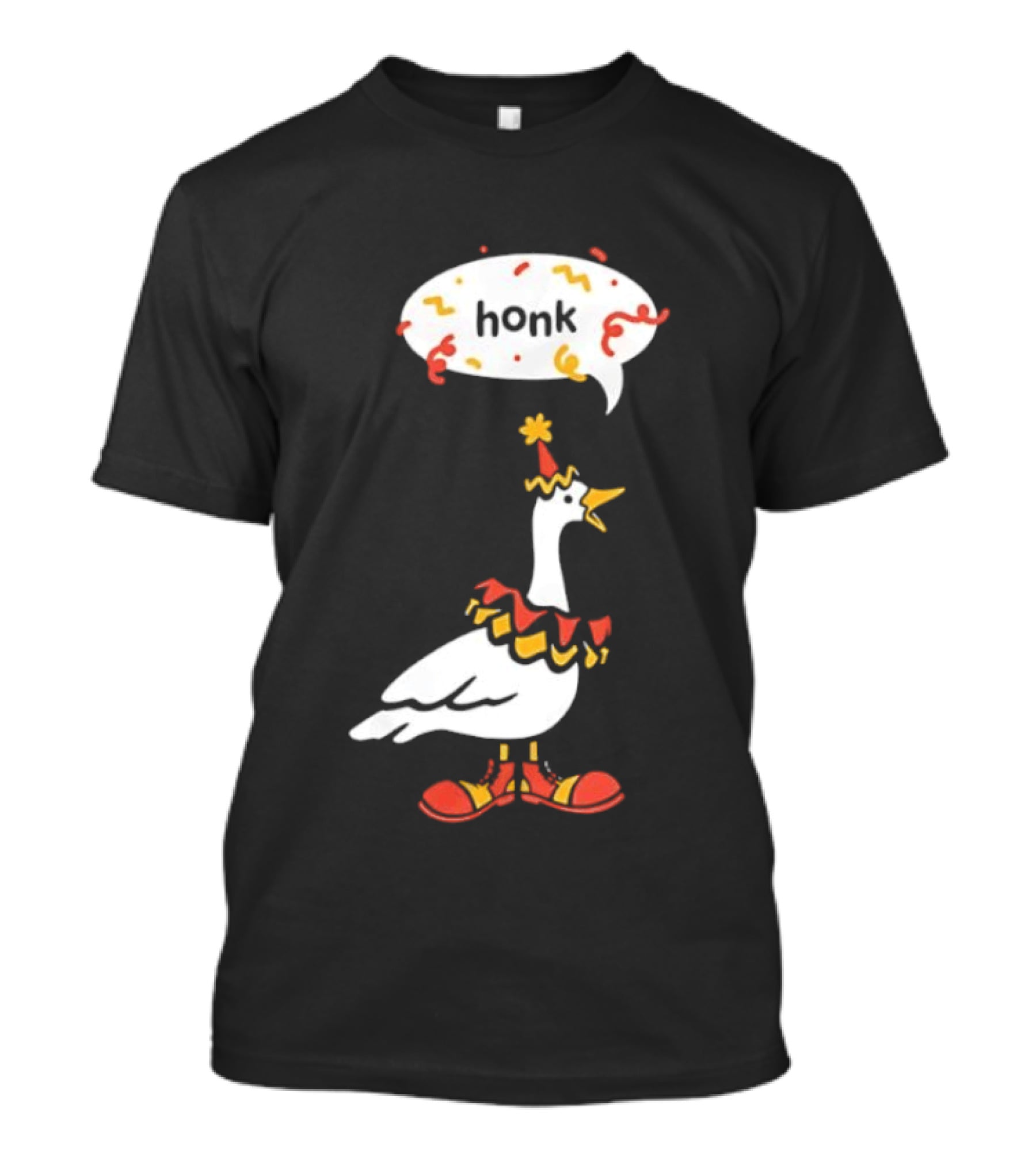Honk Clown Goose Circus Costume With Confetti Speech Bubble T-Shirt