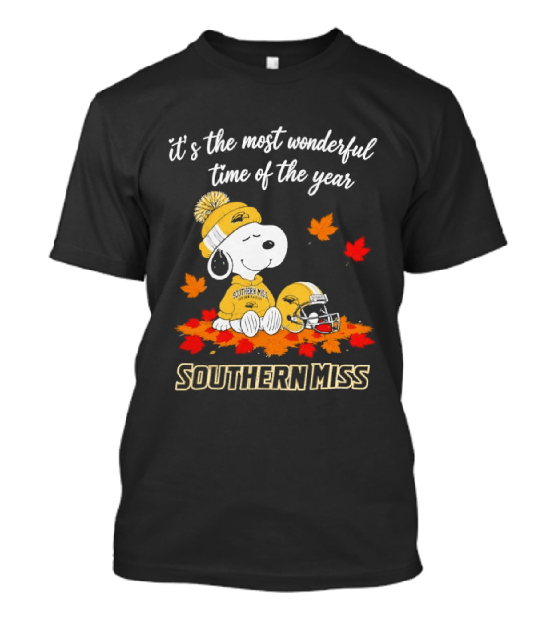 Snoopy It's The Most Wonderful Time Of The Year Southern Miss Golden Eagles Peanuts Fall Football T-Shirt