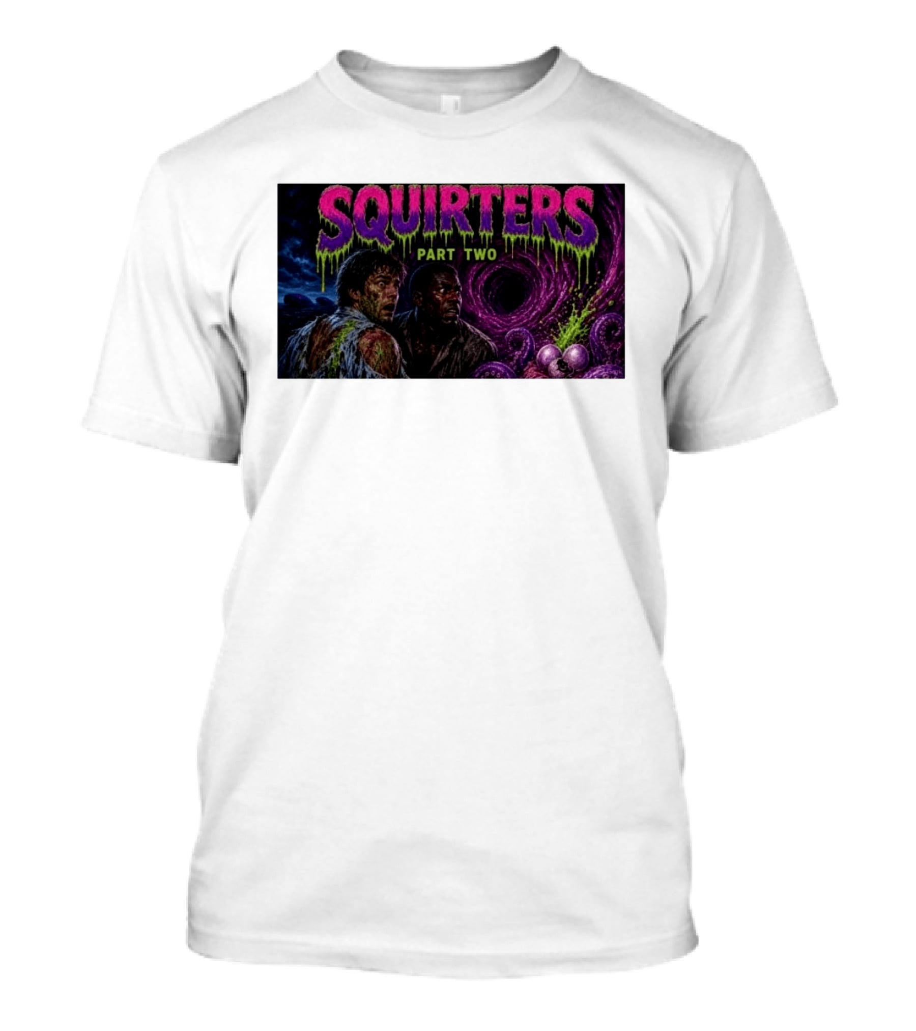 Squirters Part Two 1980s Horror Creature Scene T-Shirt
