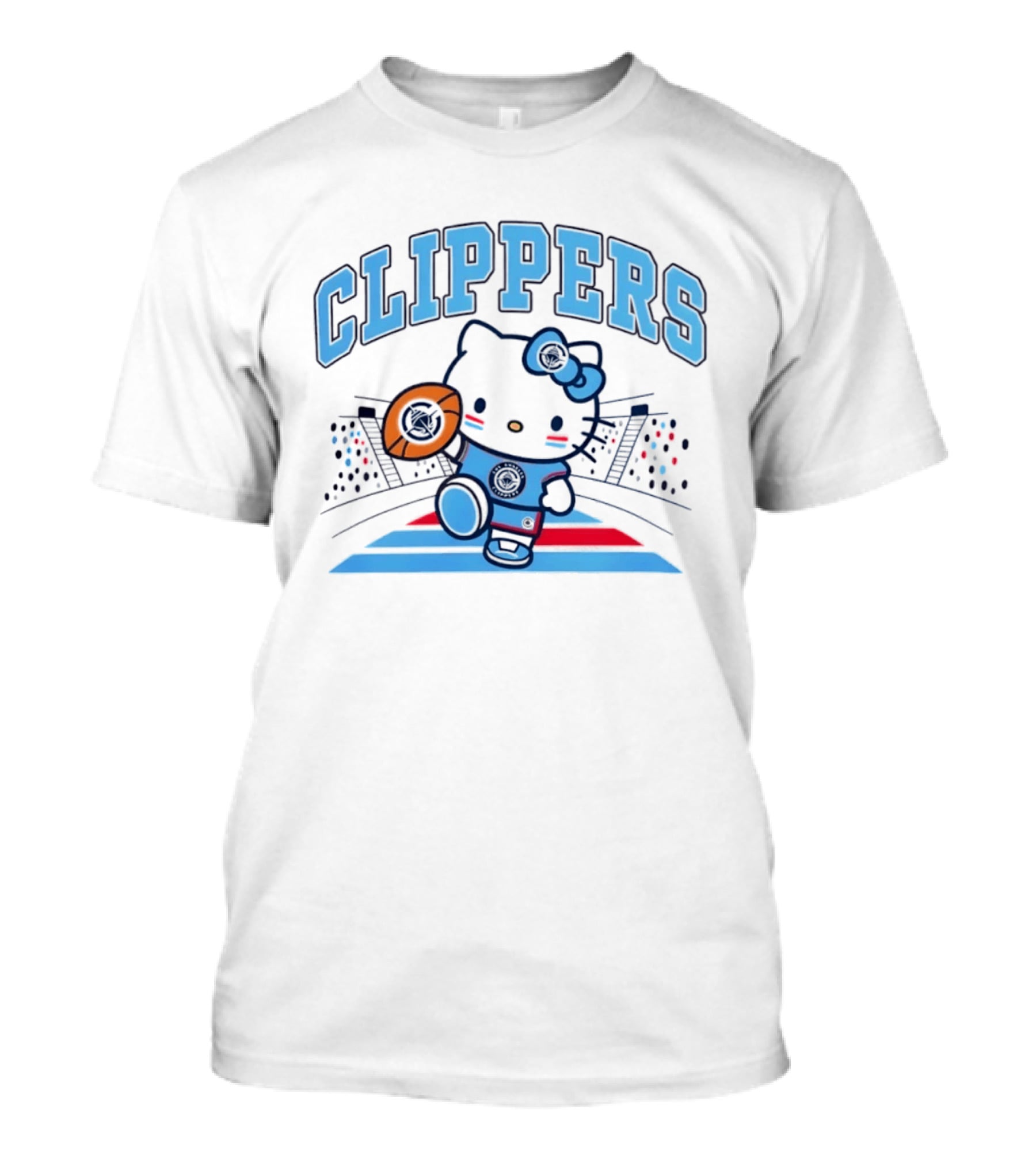 Hello Kitty Clippers 2026 NBA Season Basketball Fan Collaboration T-Shirt