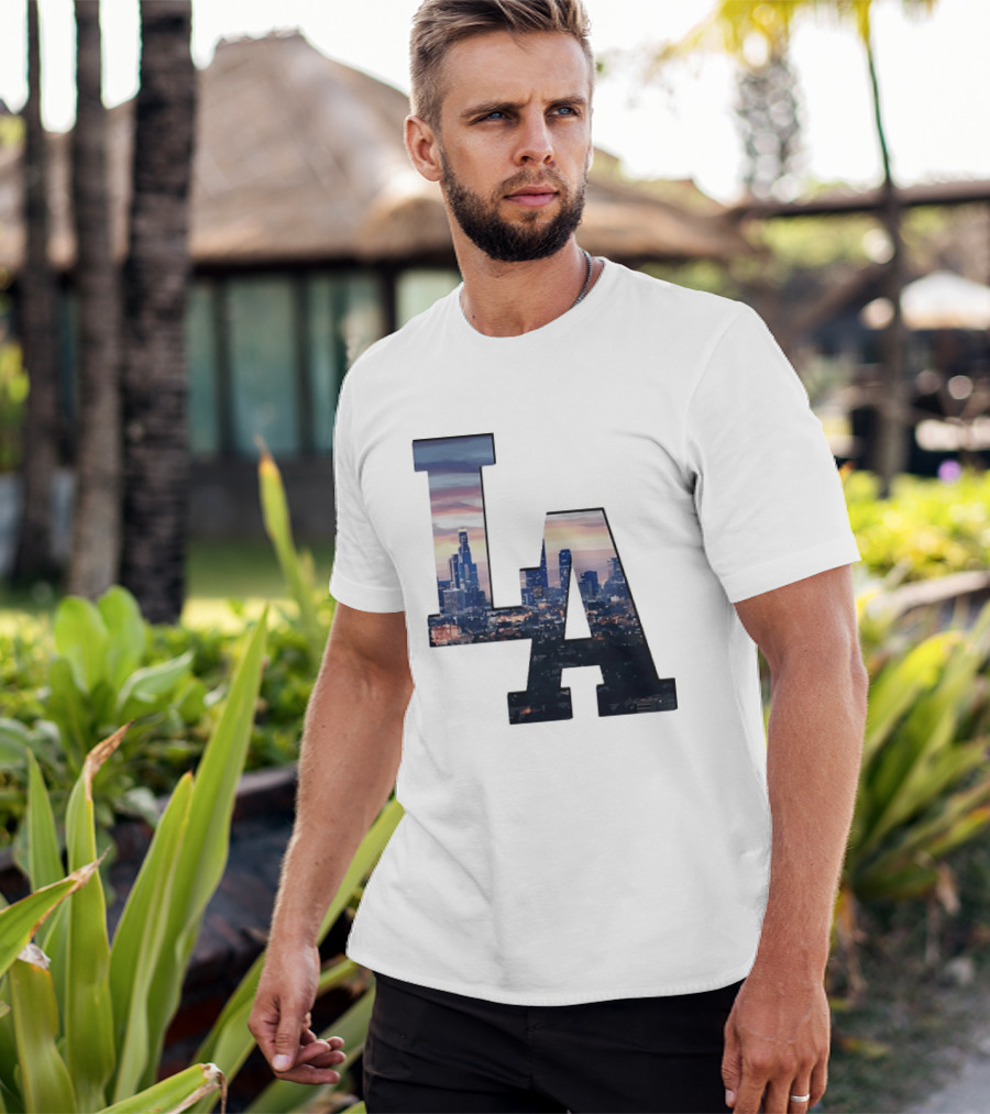 Los Angeles City Skyline LA California Sunset View T-Shirt