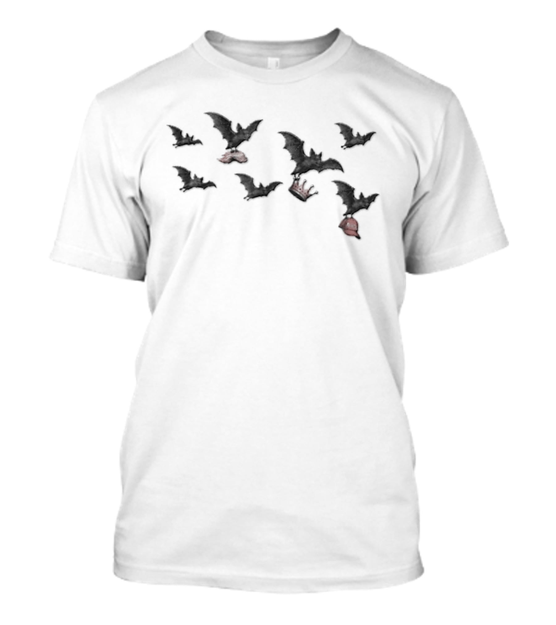 Maga Bats Halloween Crown And Broom T-Shirt