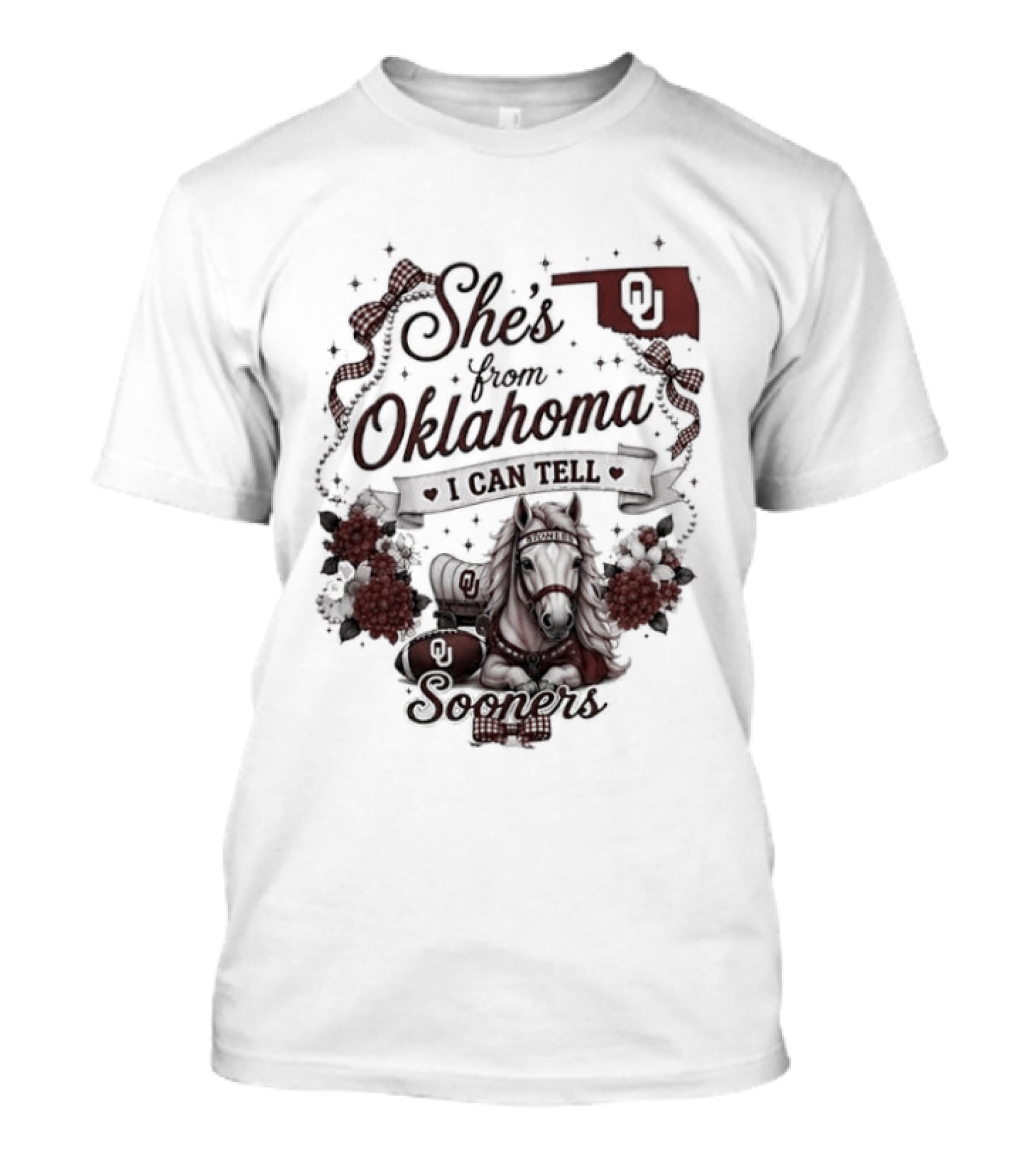 She's From Oklahoma I Can Tell Sooners OU State Pride Football T-Shirt