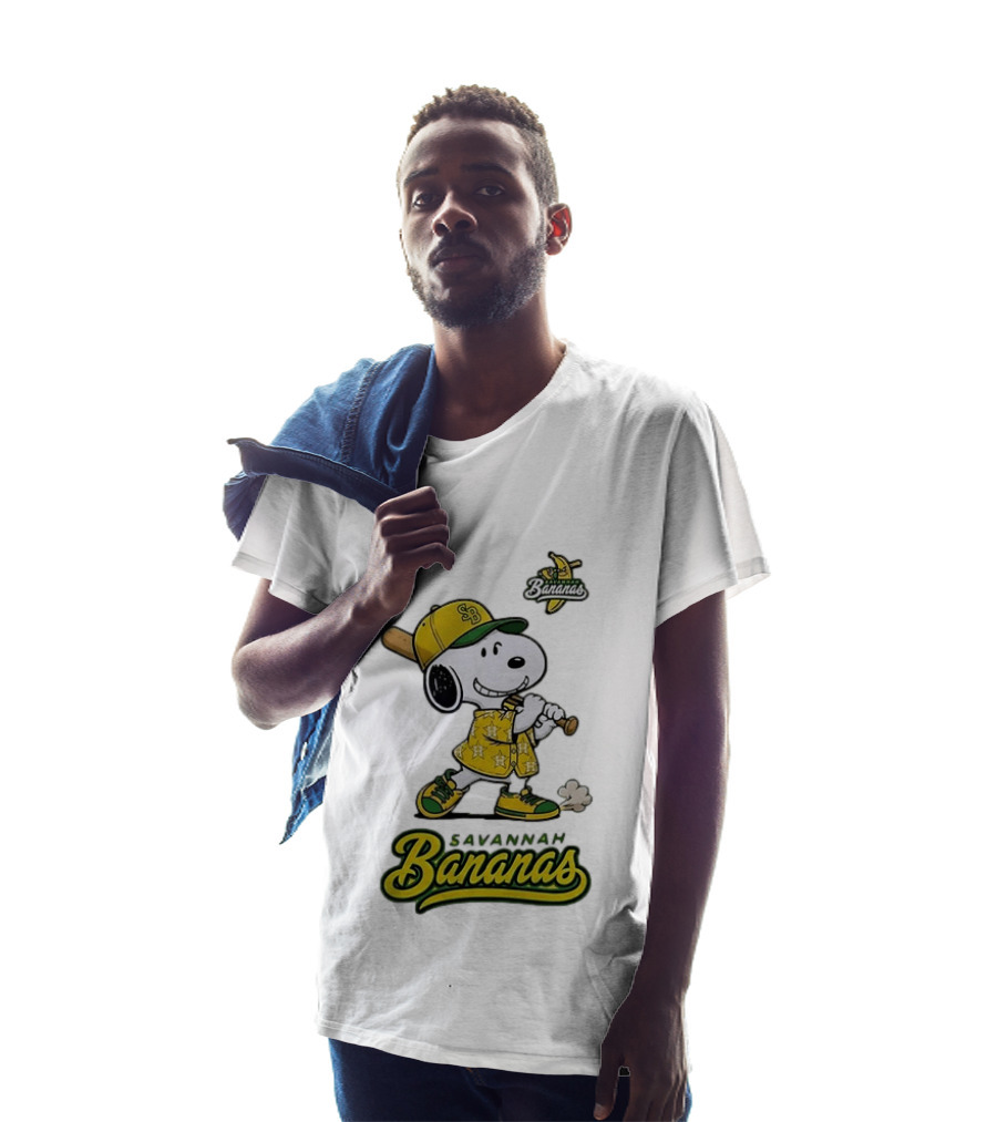 Snoopy Savannah Bananas Peanuts Baseball Collaboration T-Shirt