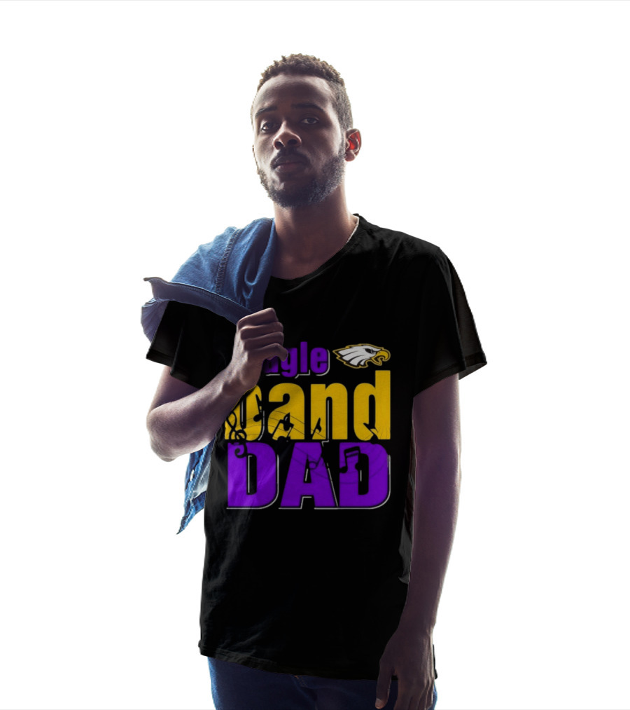 Eagle Band Dad With Eagle Head Icon Yellow And Purple T-Shirt