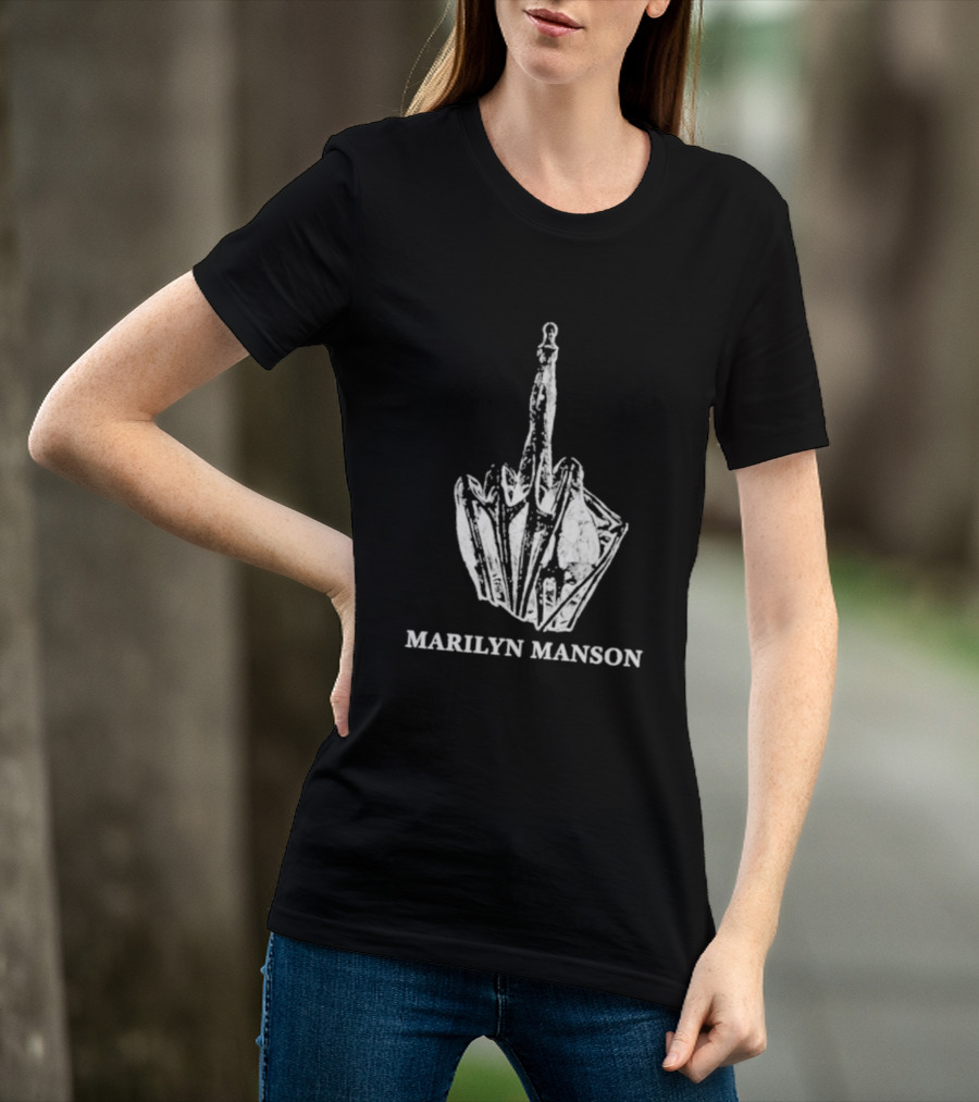 Marilyn Manson Middle Fingers Freaks On Tour 2026 With Rob Zombie T-Shirt