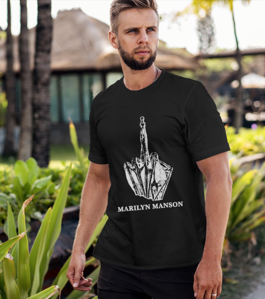 Marilyn Manson Middle Fingers Freaks On Tour 2026 With Rob Zombie T-Shirt
