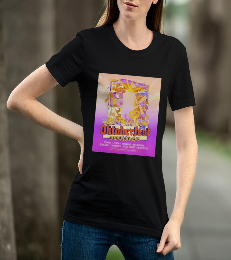 Oktoberfest In The Gardens 2026 Australian Tour Sydney Perth Brisbane Melbourne Adelaide Canberra Gold Coast Newcastle T-Shirt