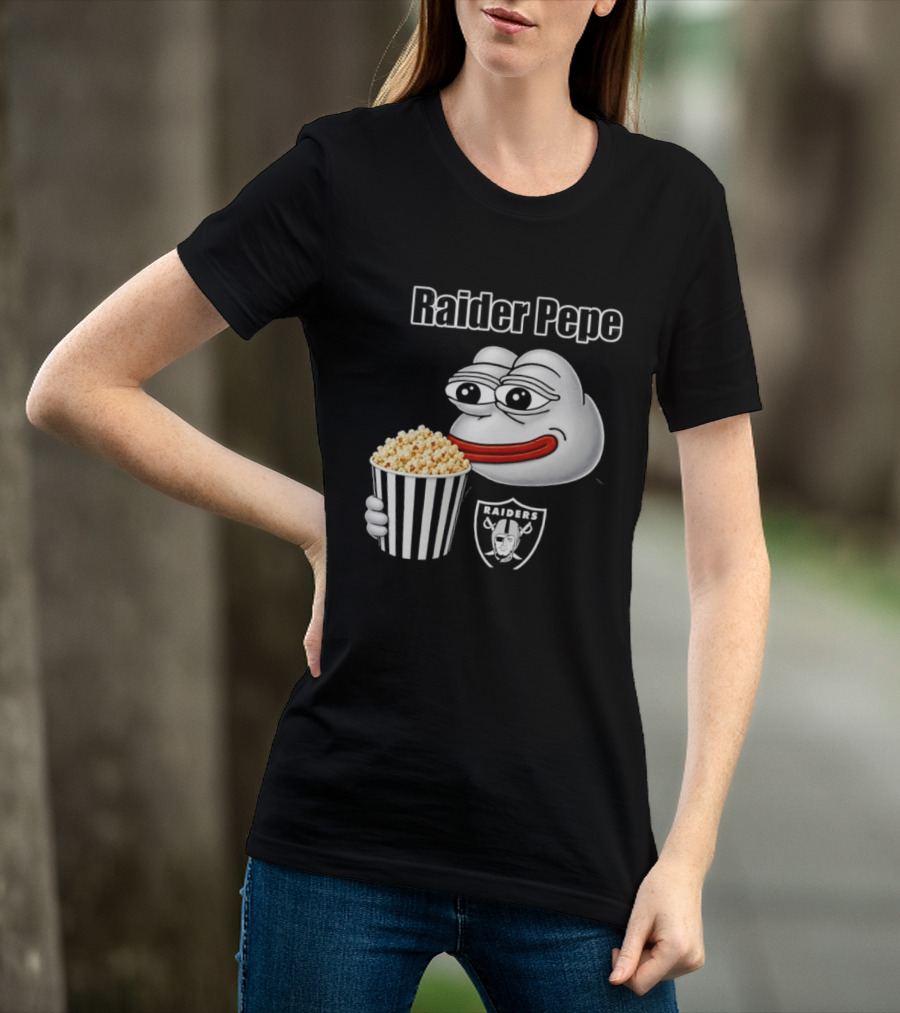 Las Vegas Raiders Raider Pepe Popcorn Meme T-Shirt