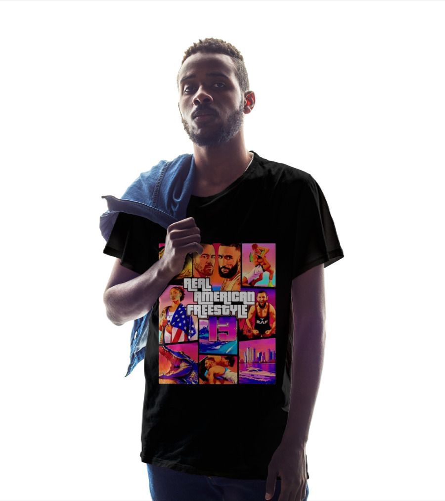 Real American Freestyle 13 Wrestling RAF Alligator Miami Scene T-Shirt