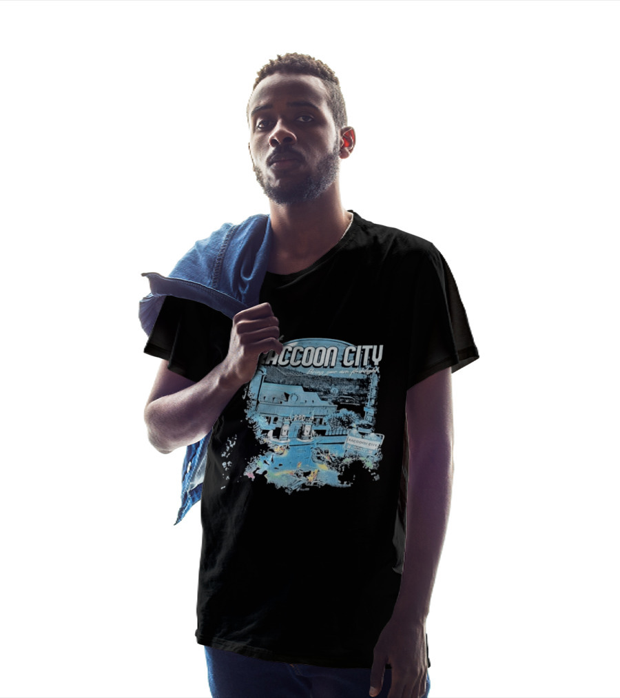 Visit Raccoon City Bring Your Own Flashlight RPD Entrance Postcard T-Shirt