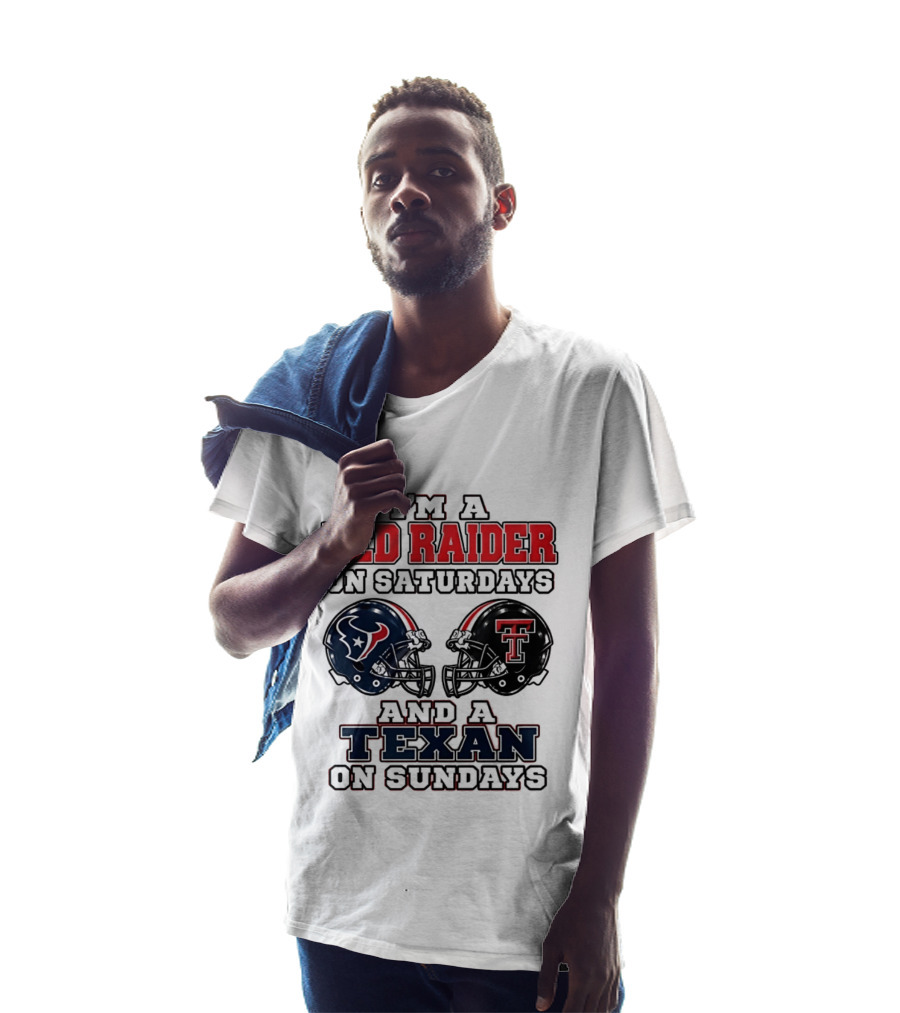 I'm A Red Raider On Saturdays And A Texan On Sundays Football Helmets T-Shirt