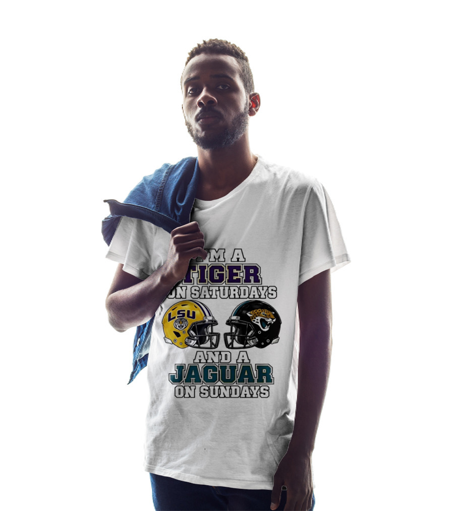 LSU Tigers Saturday Spirit Jacksonville Jaguars Sunday Fandom T-Shirt