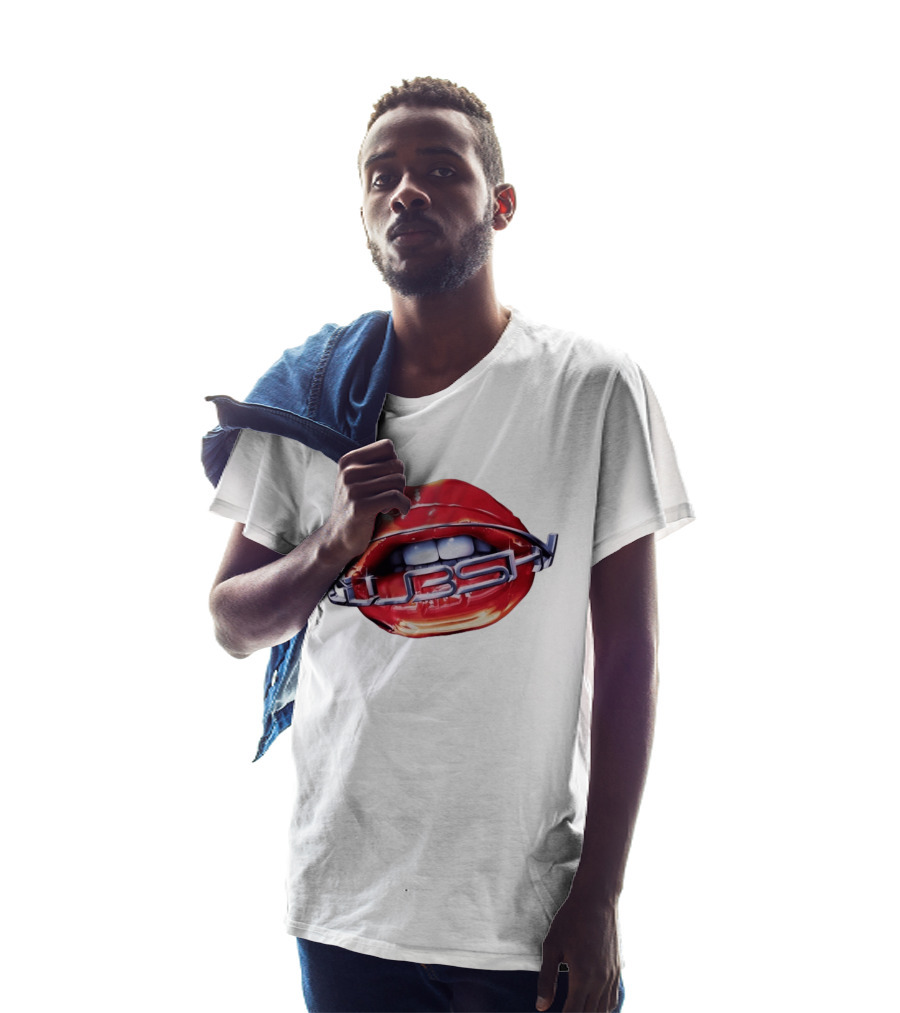 Chicago Cubs Lips Y2K MLB Baseball Chrome Letters T-Shirt