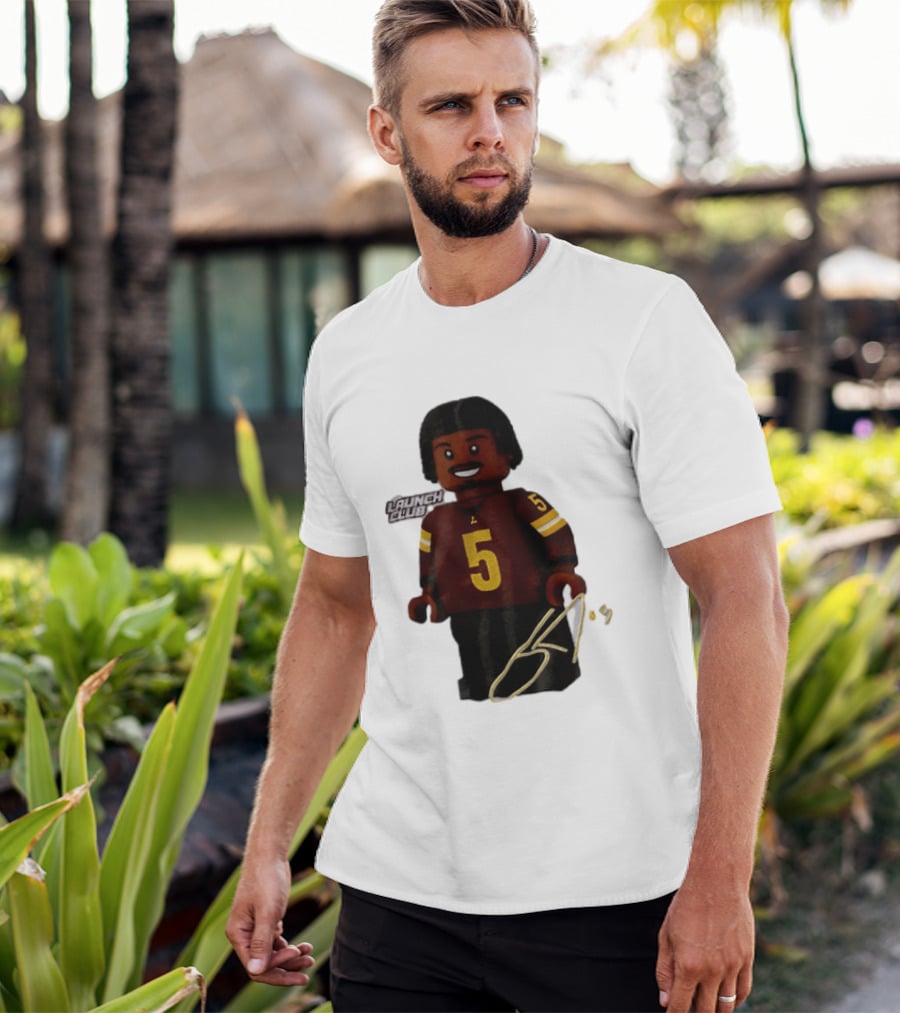 Washington Commanders Quarterback Jayden Daniels Launch Club Number 5 T-Shirt