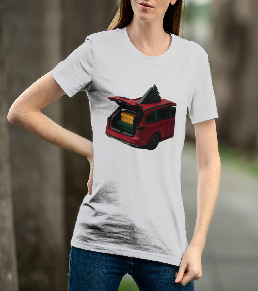 Most Likely To Pack The Car Festive Holiday Travel Scene With Christmas Tree And Gifts T-Shirt